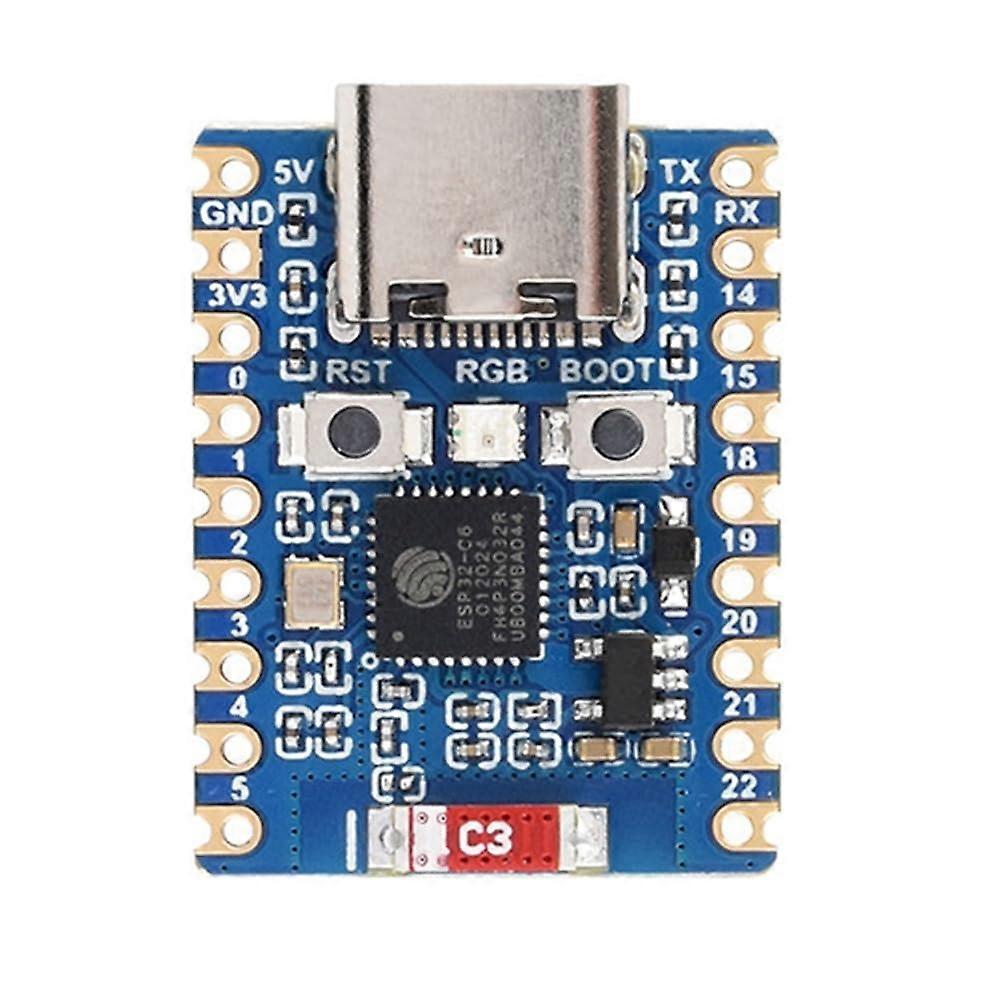 ESP32 C6 Zero Development Board WiFi 6 Blue PCB Dual Processor 2.4 GHz WiFi Bluetooth LE