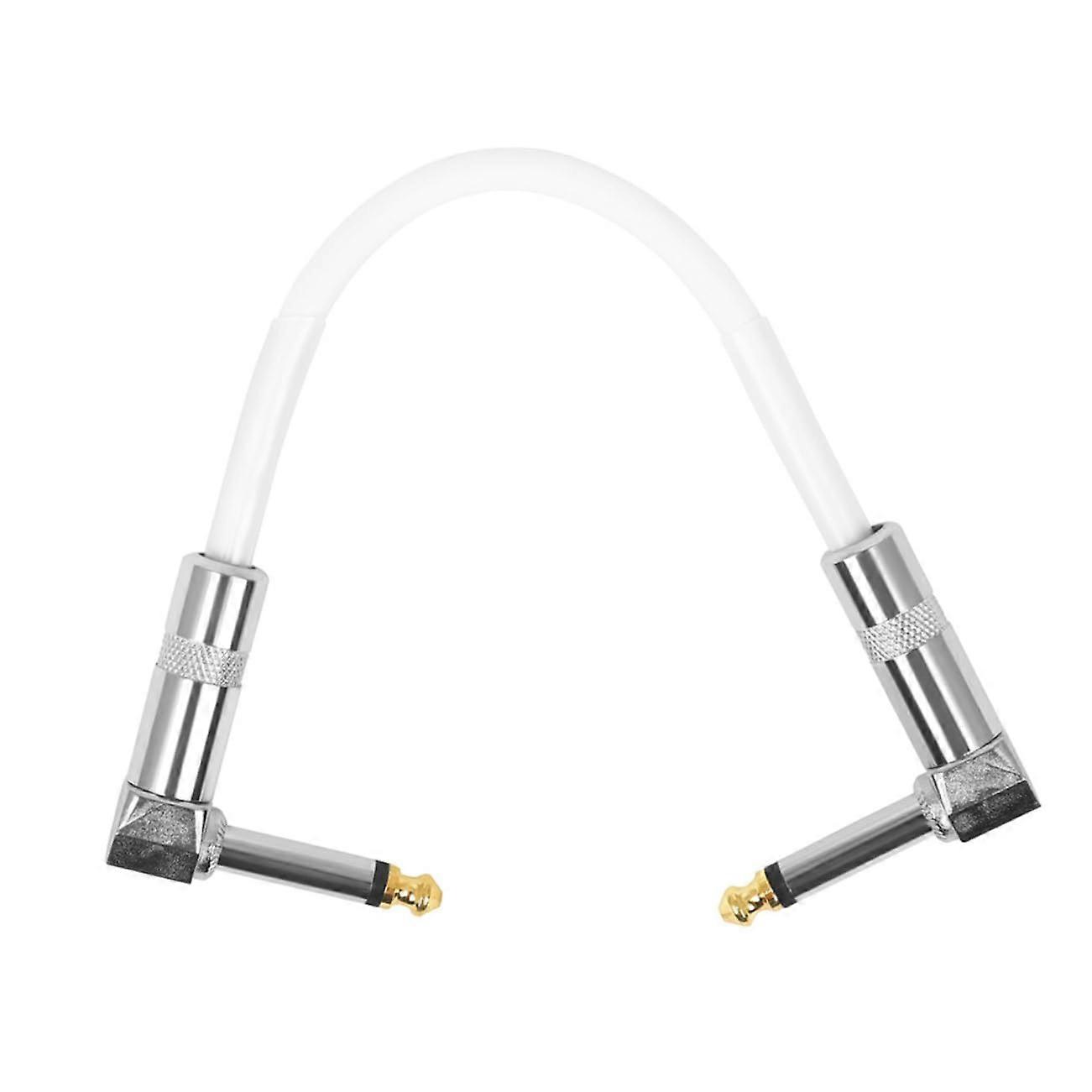Guitar Patch Cable 1/4 Inch, Metal White, Pedalboard Cable, Patch Cable for Effects Pedals