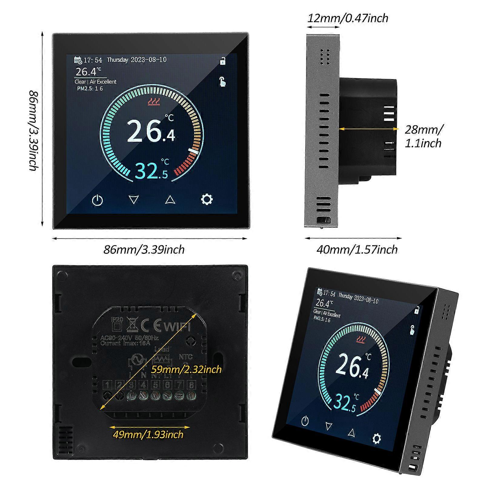 HYT001 WIFI Smart Heating Thermostat Digital Temperature Controller Mobile Phone APP Control Touchscreen LCD Display Weekly Programmable Thermostat An