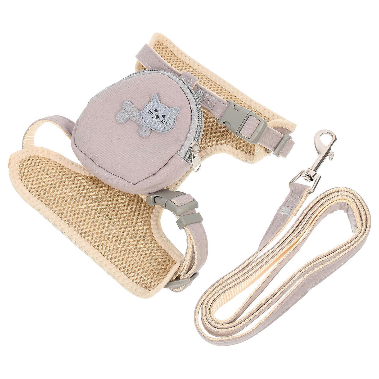 Lightweight Adjustable Kitten Harness with Leash for Outdoor Walking – Comfortable Escape Proof Pet Rope with Rabbit Pattern Design