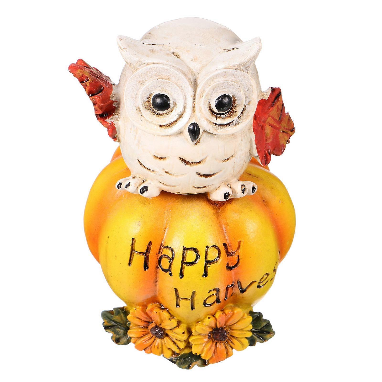 Fall Owl Figurine Resin Owl Decoration for Decor Use Orange