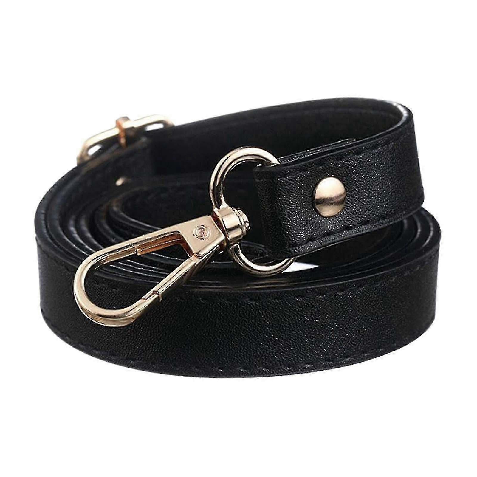 Leather Bag Strap with Metal Hook Adjustable Cross Body Design