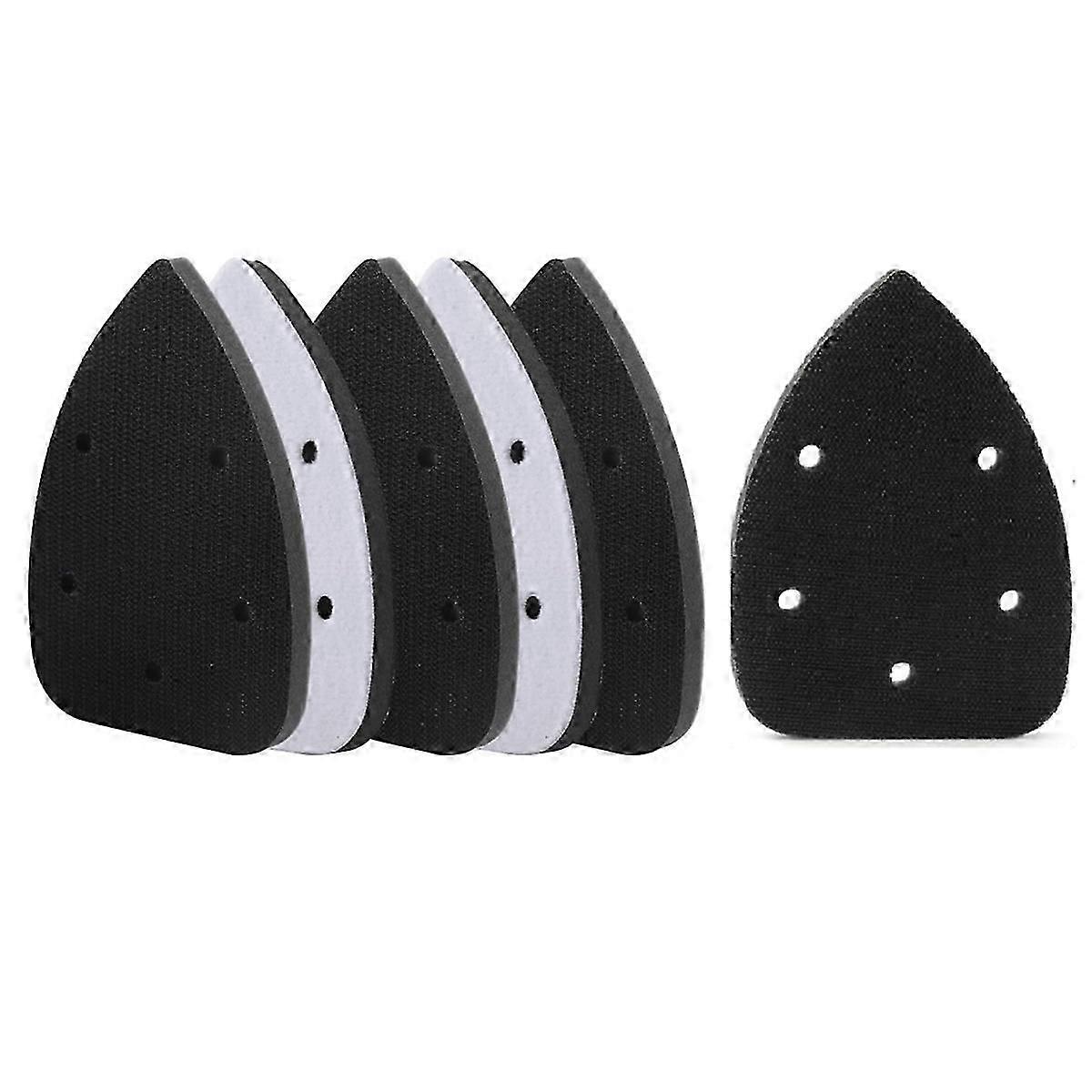 5 Holes Sander Sandpaper Backing Pads, 6Pcs Mouse Detail Sanding Interface Pad Hook and Loop, Triangle Sanding Pads