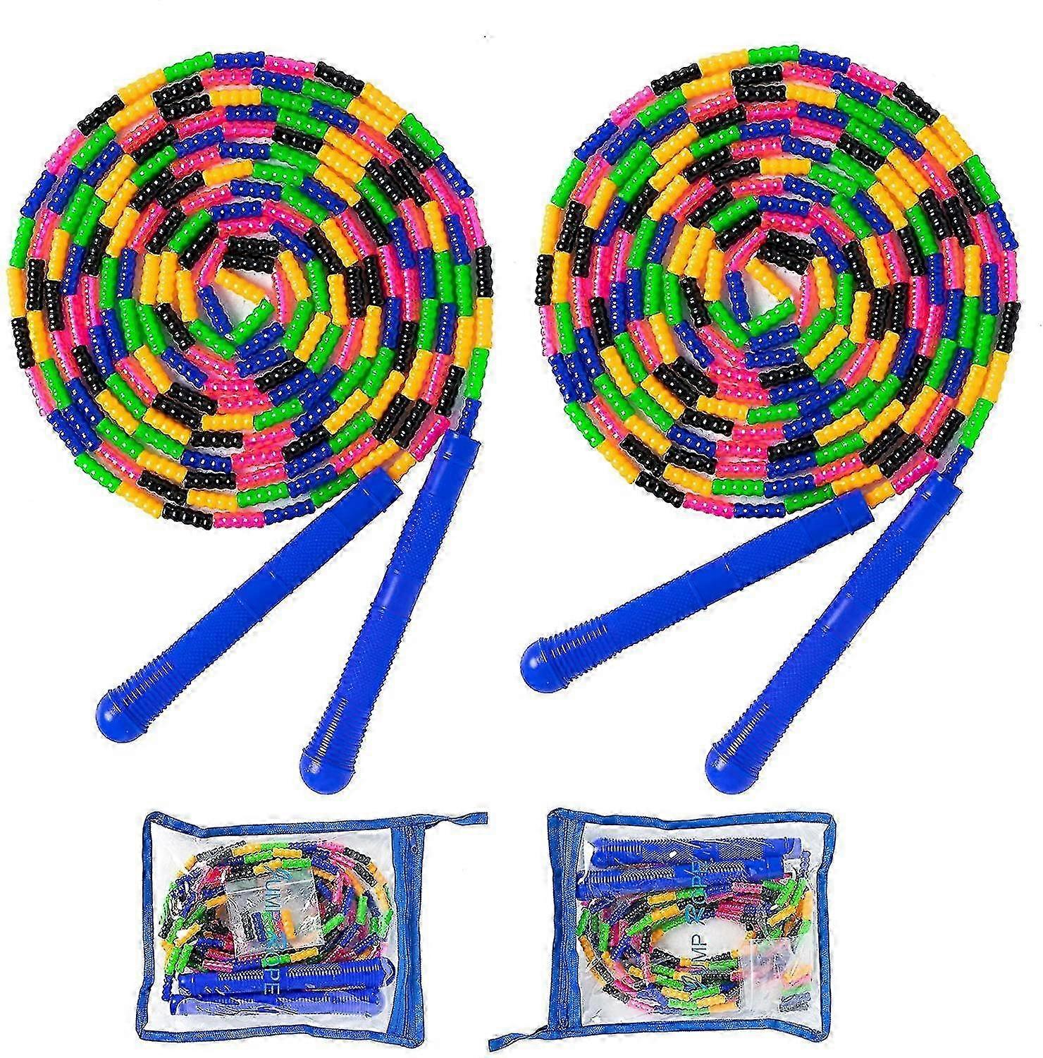 Double Dutch 16 Ft Springseil - 2er-Pack langes, weiches Perlenseil für Kinder und Erwachsene, Mehrpersonen-Springspaß