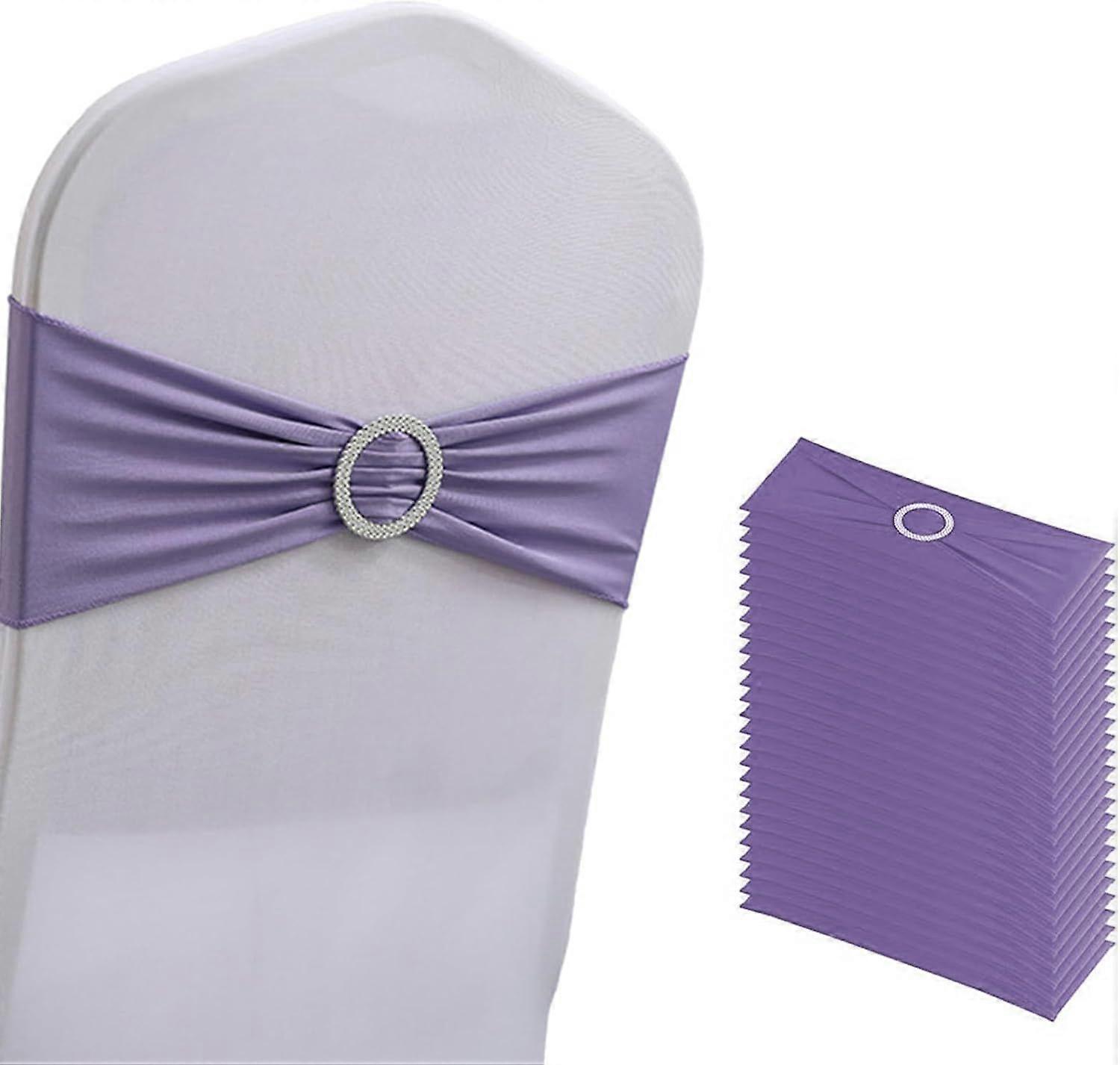 Pack of 100 Spandex Rose rple Chair Sashes for Wedding and Party Events - Chair
