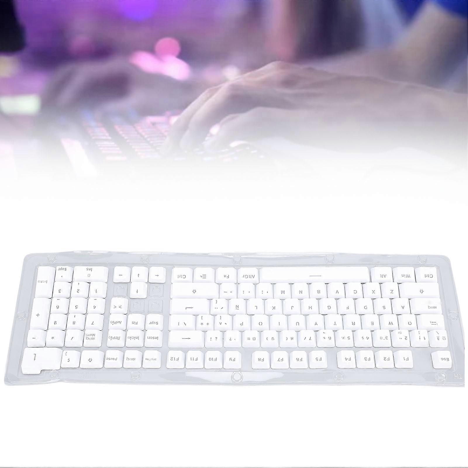 Spanish 108-Key ABS Mechanical Keyboard Keycaps White Minimalist
