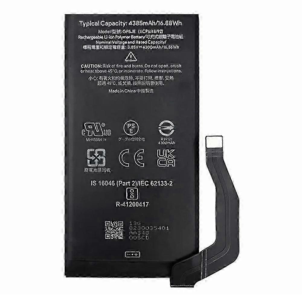For Google Pixel 7a 3.85V 4300mAh Li-Polymer Battery Assembly Part (Without Logo) (Encode: GP5JE)
