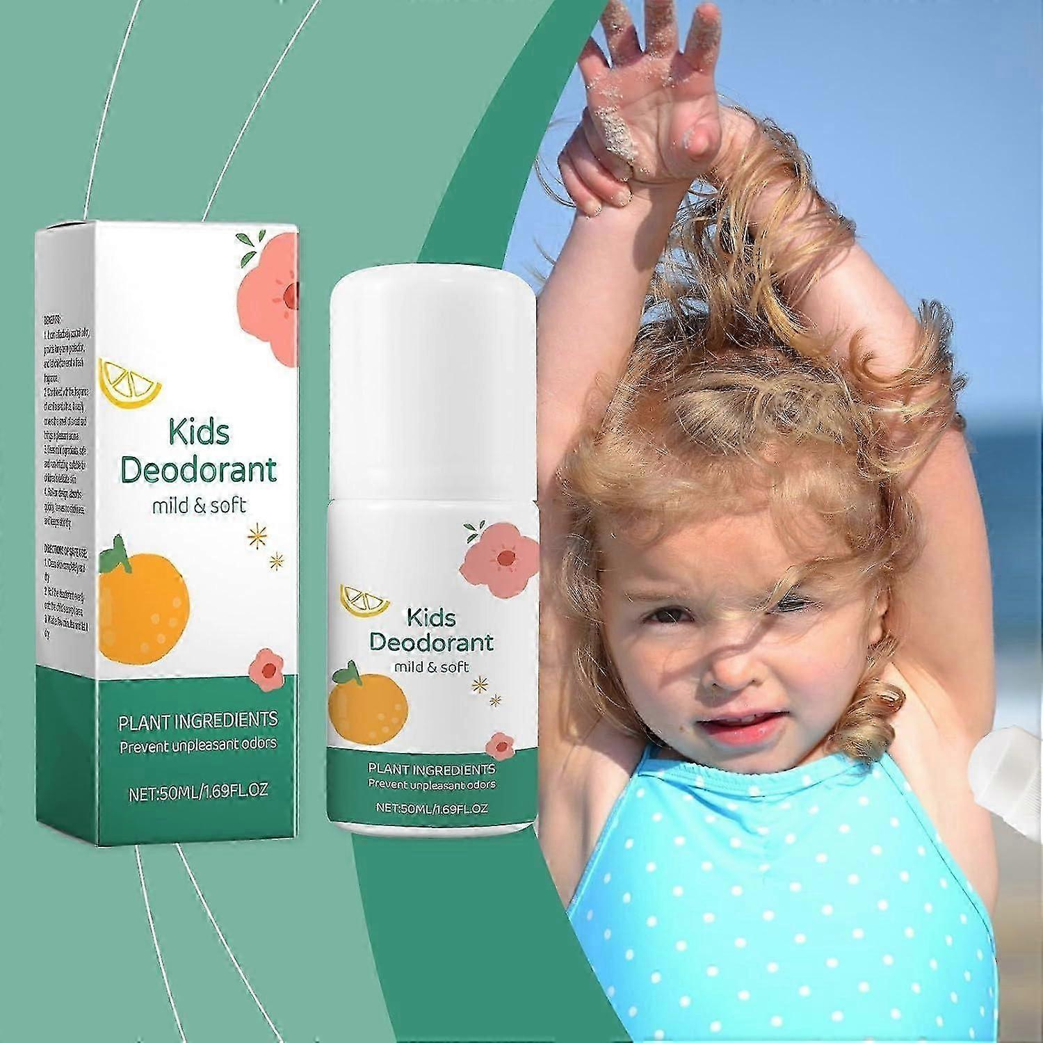 Natural Deodorant For Kids Teens, Aluminum Free,Hypoallergenic Deodorant, Roller Armpit Sweat Cleansing