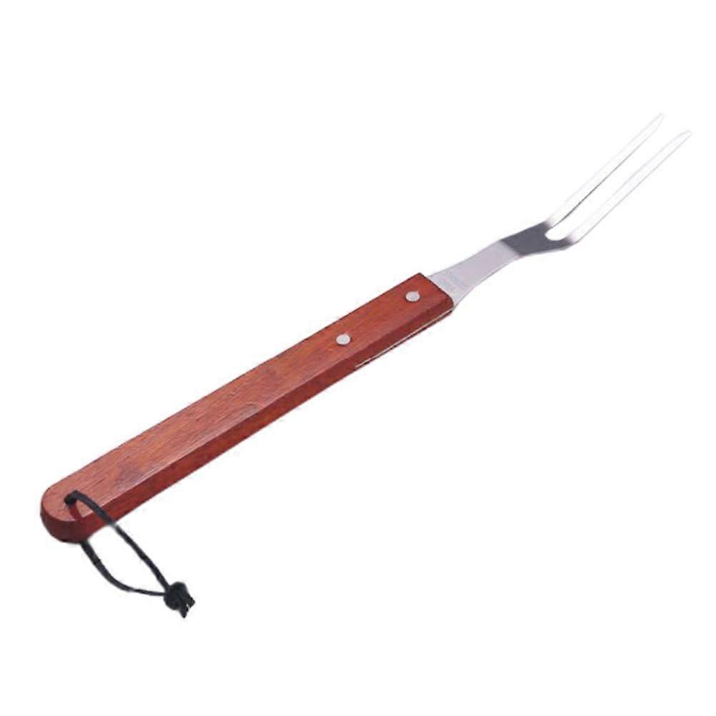 Meat Fork with Wooden Handle Stainless Steel Fork Barbecue Fork for Kitchen Cookware