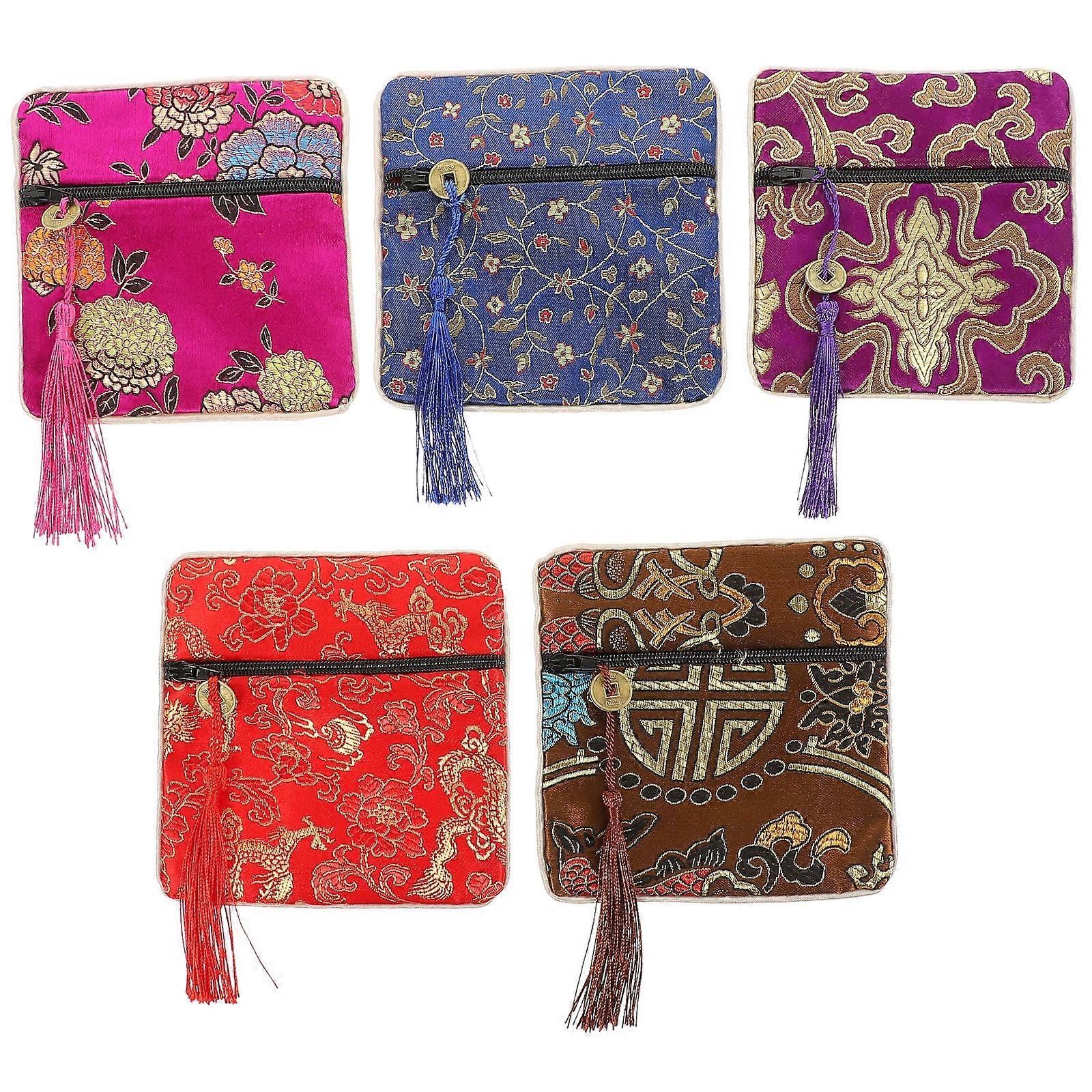 5Pcs Candy Drawstring Pouch Drawstring Coin Bag Fabric Storage Bag Drawstring Pouch