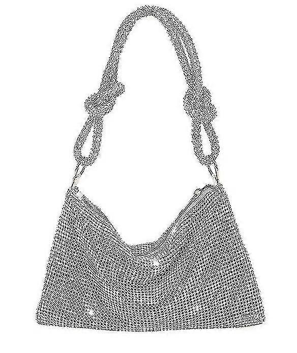 Damen Abend-Clutch mit Knotengriff und Strasssteinen