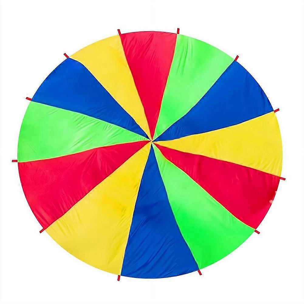Institutional Parachute for Group Play, Rainbow Durable Double-Stitching, Educational Fun for Kids & Adults Ages 3+