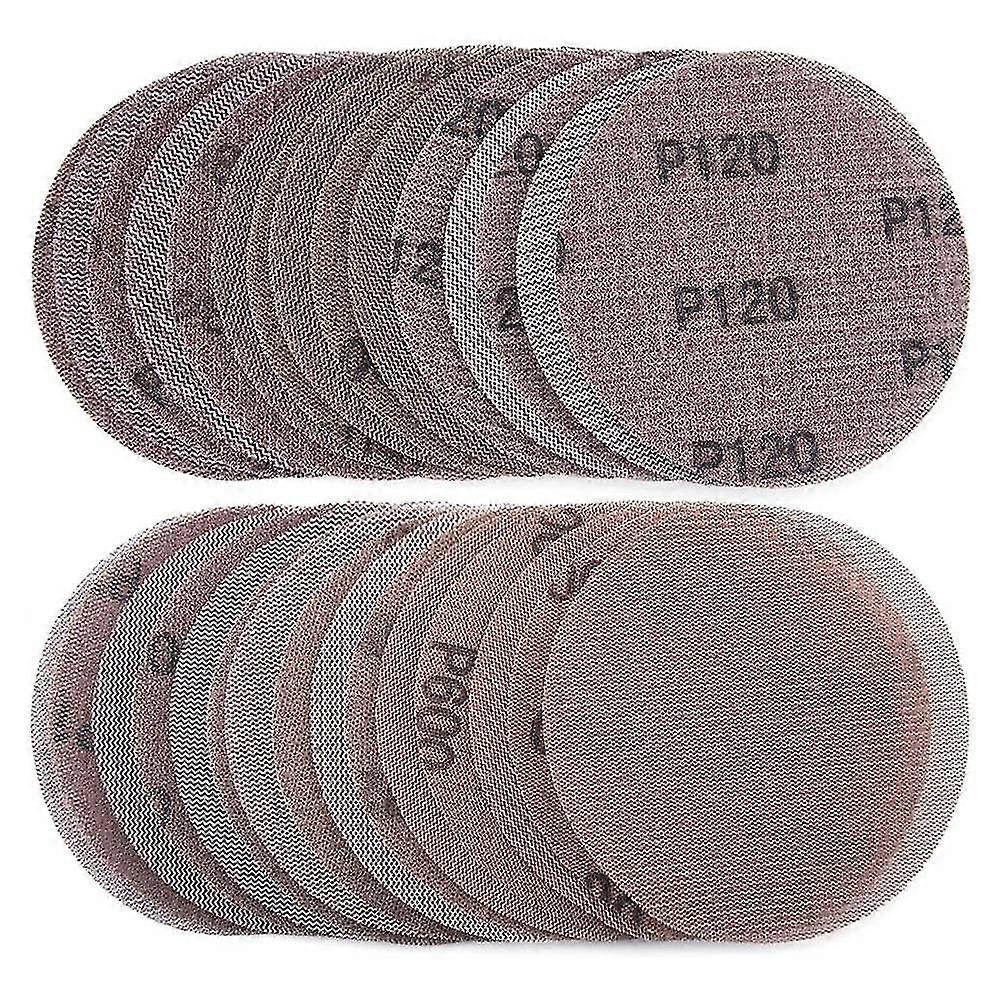 30 Pcs Mesh Sanding Discs 125mm 80-600 Grit Hook and Loop Sanding Paper Dry Abrasive Discs for Sander Replacement Pads