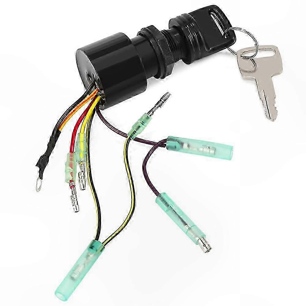 3-Position Ignition Key Switch for Outboard Motors - Off/Run/Start, 6-Wire Starter for Boat Engines