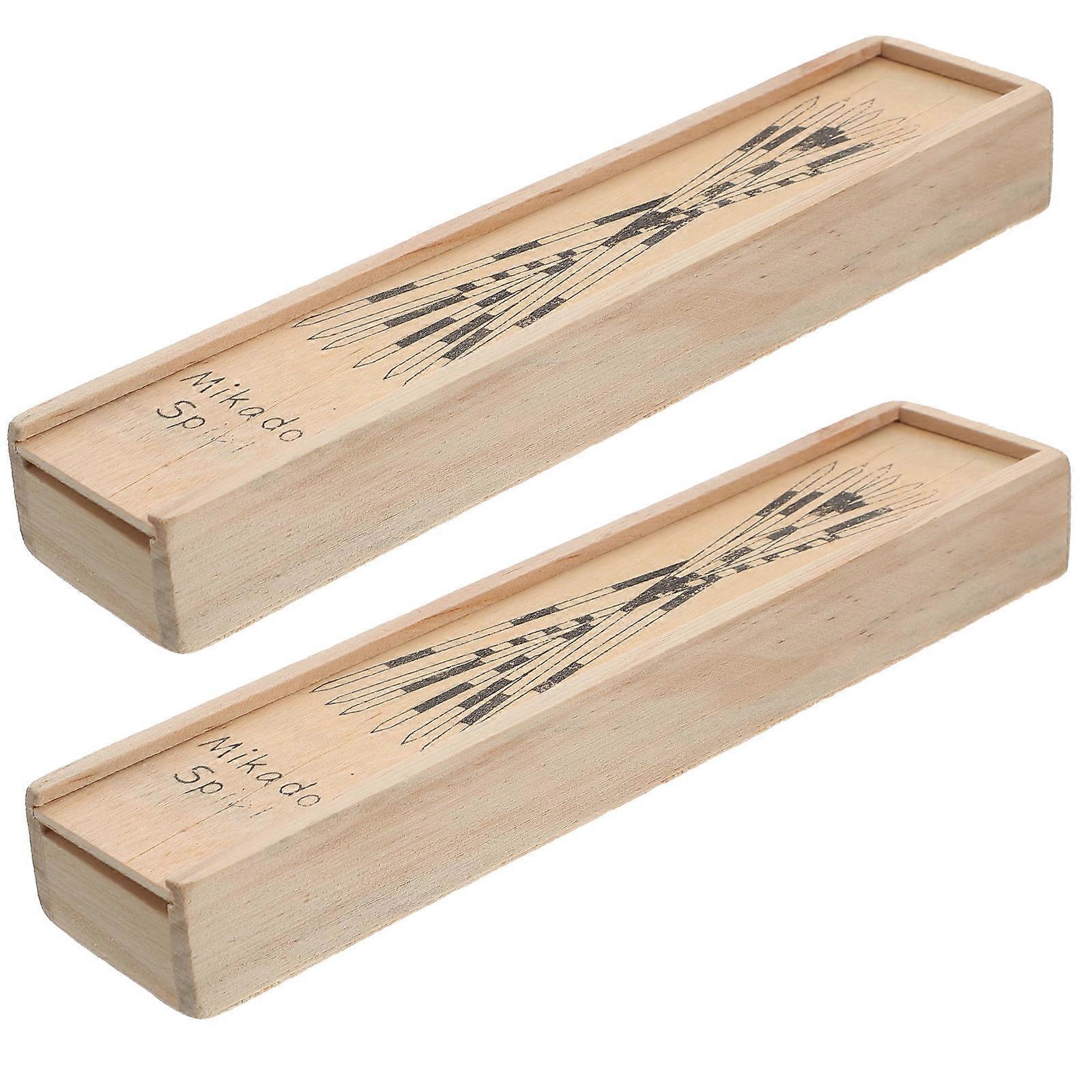 2 Boxes Wooden Sticks for Adults Smooth Game Sticks for Logical Thinking Development and Parent Child Interaction, Random Colors