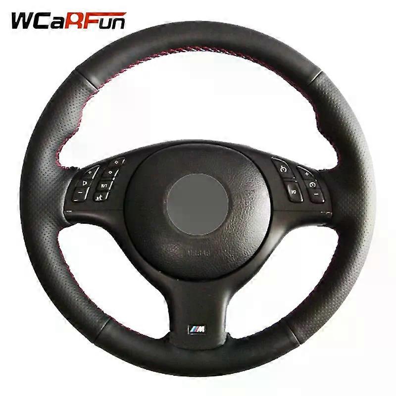 Hand-stitched Black Artificial Leather Car Steering Wheel Cover Suitable for BMW E46 M3 E39 330i 540i 525i 530i 330Ci 2001-2003