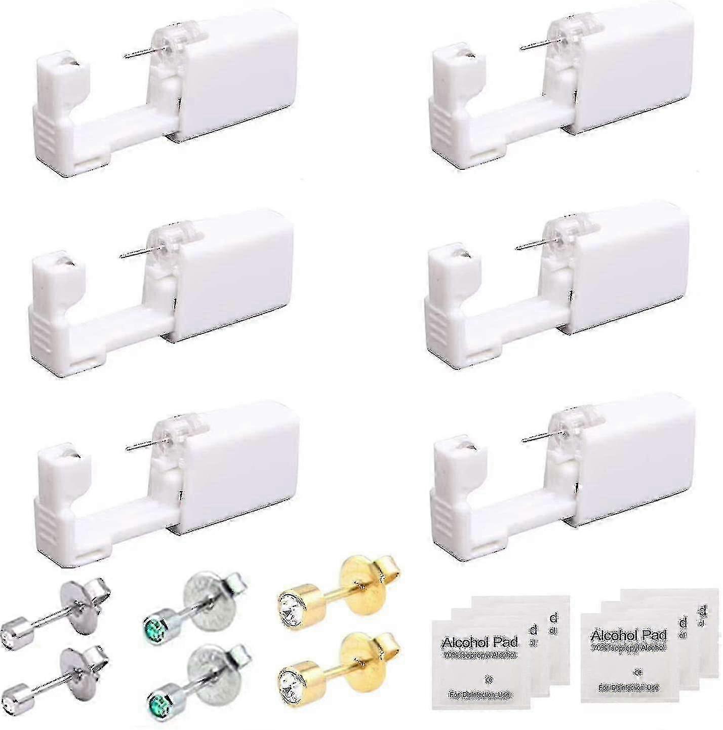 2025 6-pack Ear Piercing Gun Kit Safety Stud Piercing Gun Kit With 6 Built-in Stud Piercing Tools