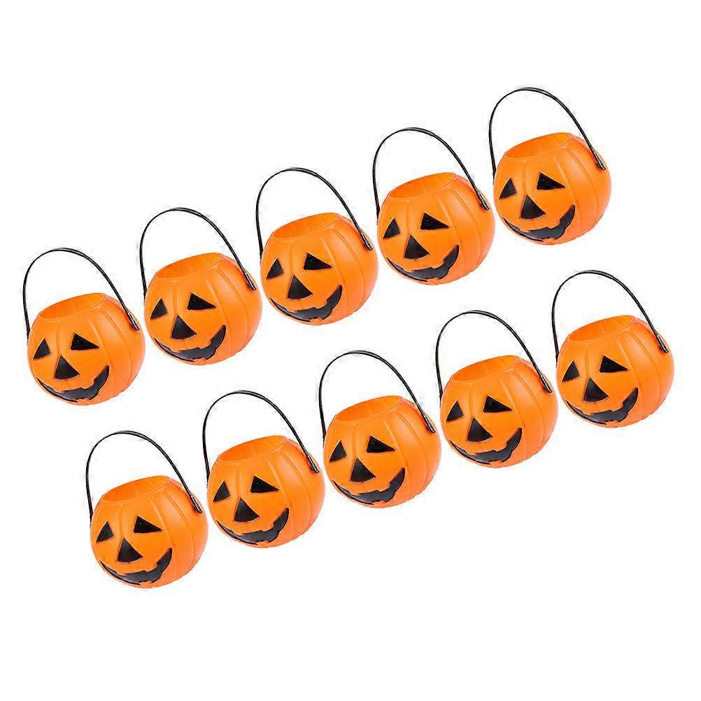 Witch Pumpkin Container for Storage Use 10Pcs Orange Halloween Bucket