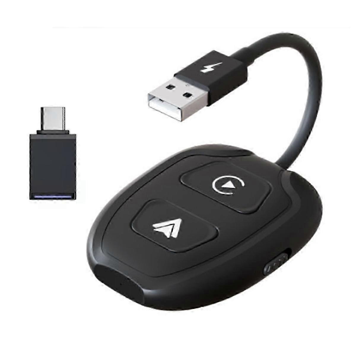 Carplay Android Auto Box 2-in-1 Wireless Dongle Plug & Play Conversion for Wireless CarPlay and Android Auto Integration