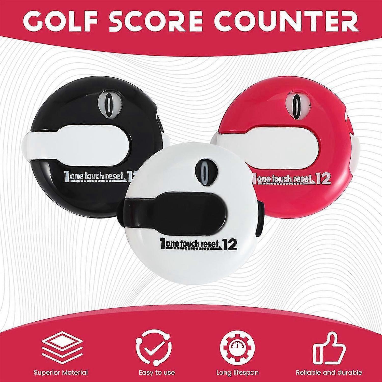 3 Pcs Golf Score Counter with One Contact Reset Shot Putt Indicator