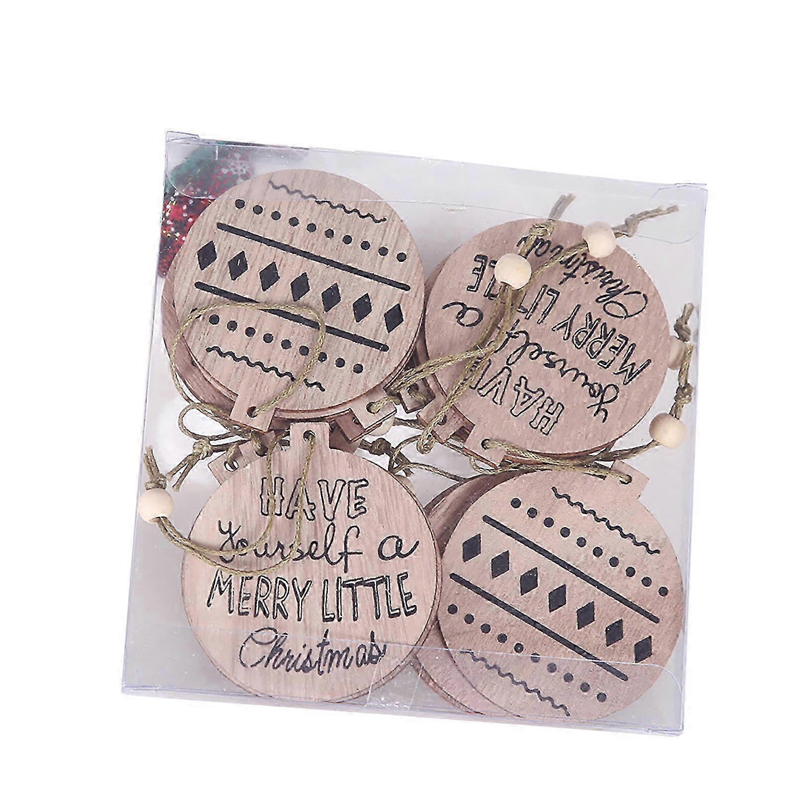 Cedar Garland 6PC Set: DIY Wooden Christmas Tree Decorations with Ornaments for a Festive Touch