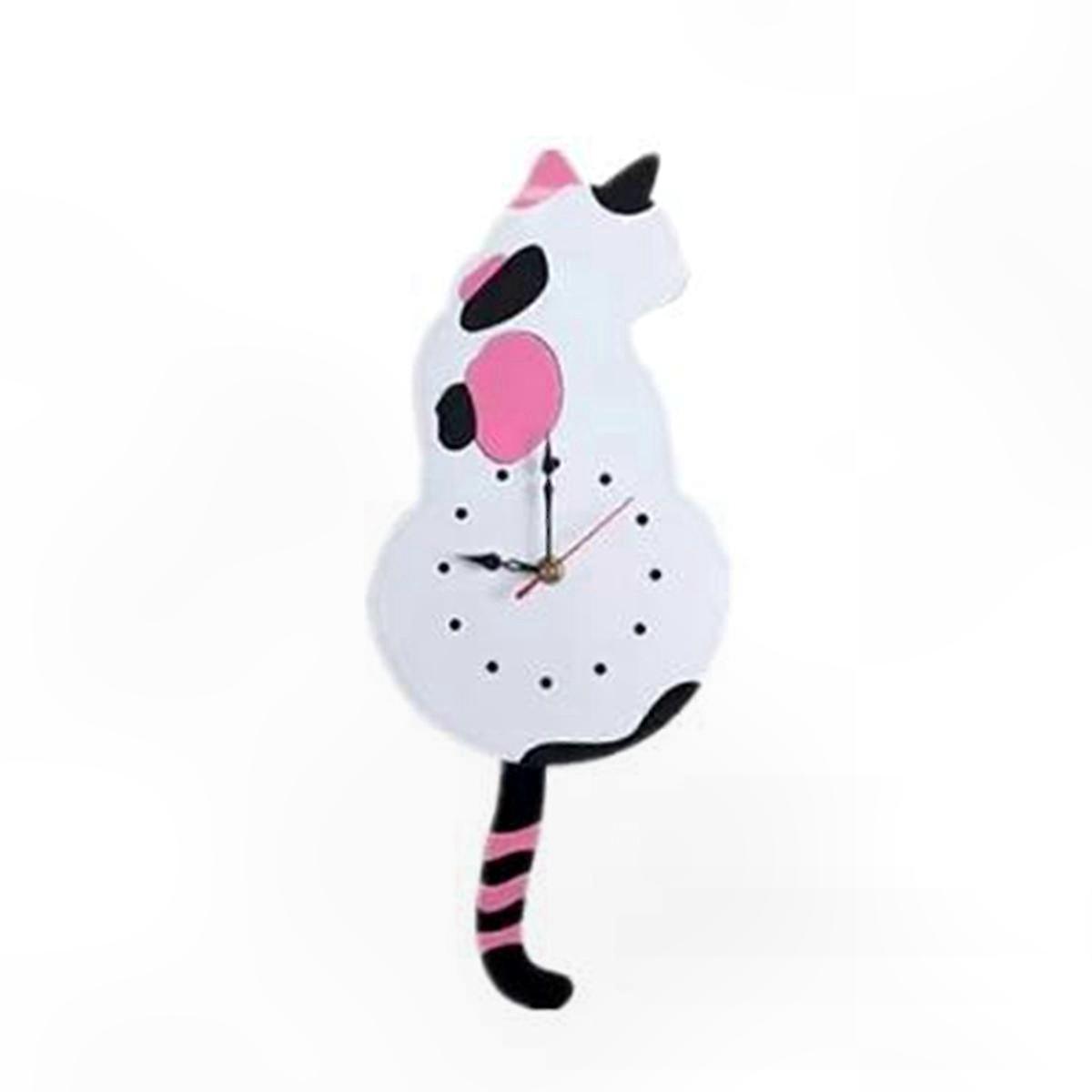 Feline-Inspired Pendulum Wall Clock with Cat Motif