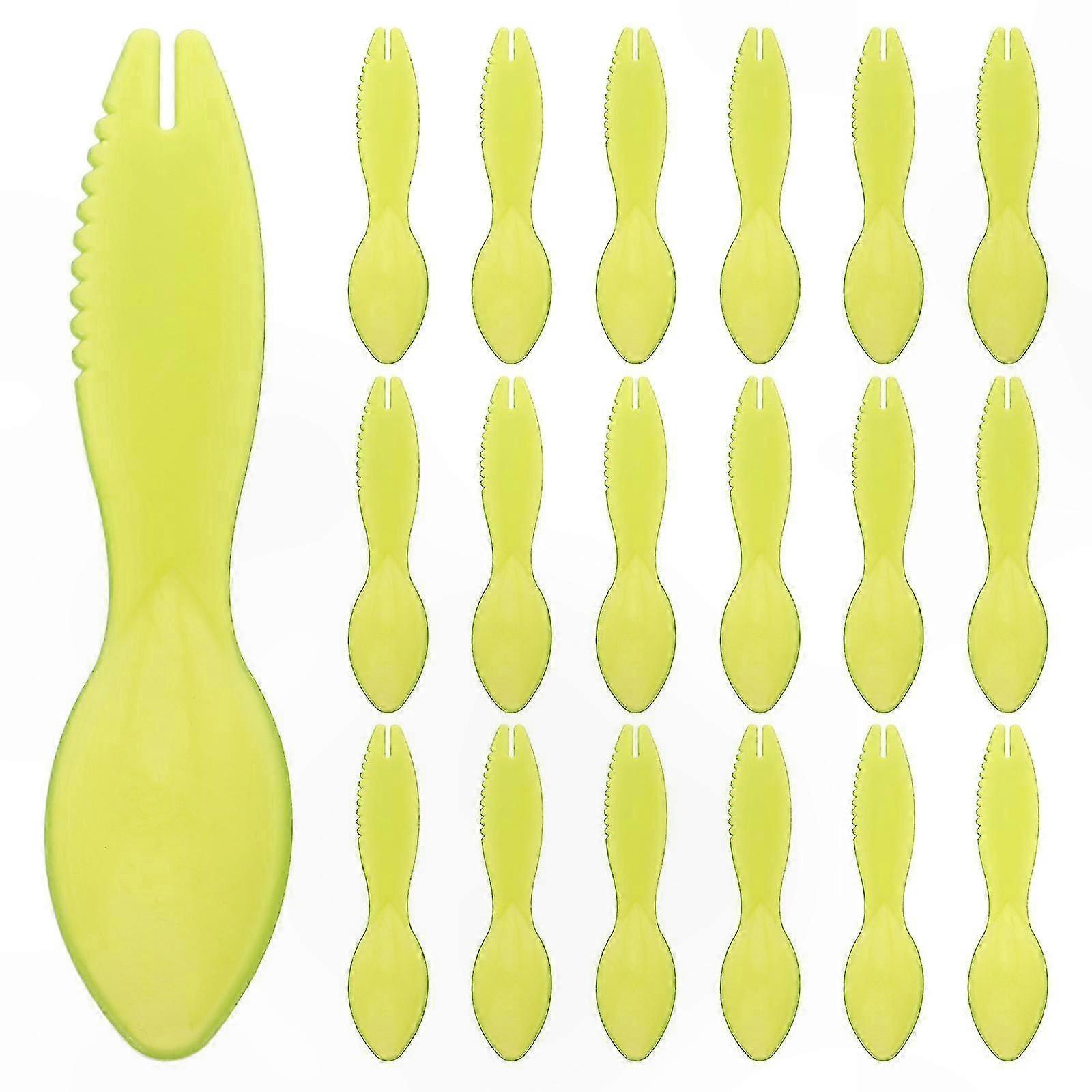 20-Pack Reusable Plastic Fruit Scoop Tool for Kiwi Peeling and Cutting Multi-Function Kitchen Gadget for Easy Fruit Preparation