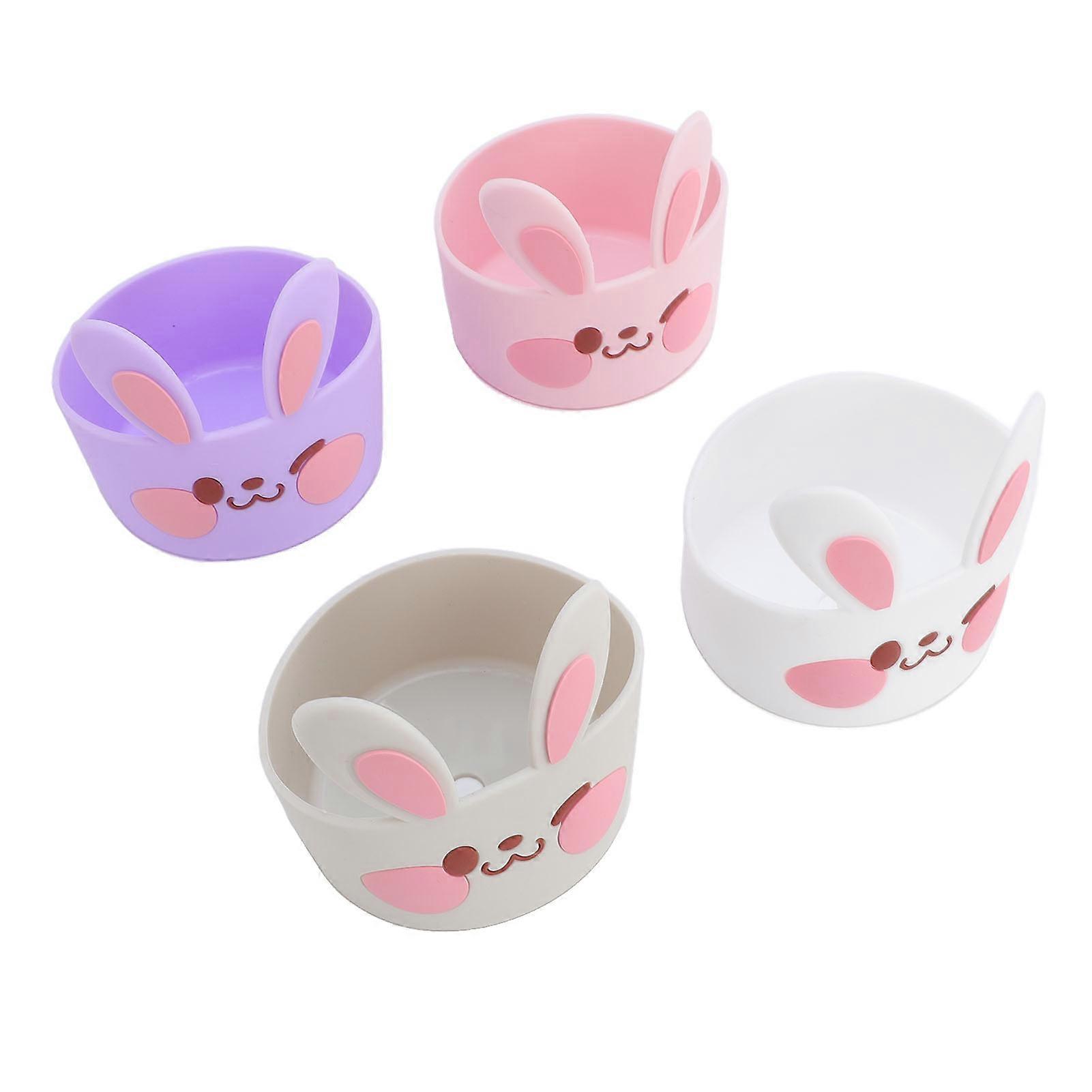 4 Pcs Silicone Bottle Boot Scratch Resistant Anti Slip Cute Bunny Silicone Protective Boot Bumper