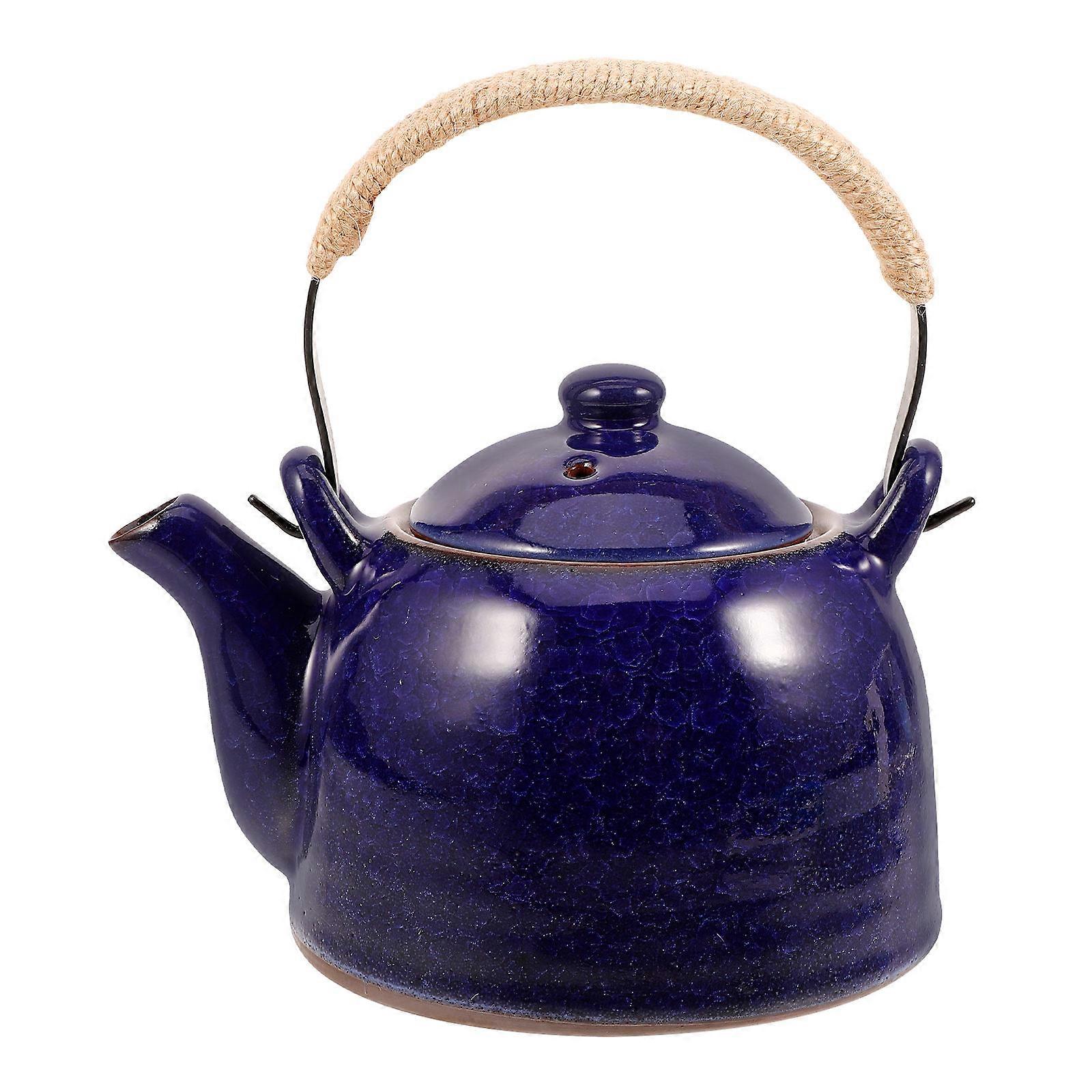 Porcelain Tea Kettle for Decorative Use 2Pcs Ceramic Teapot with Handle