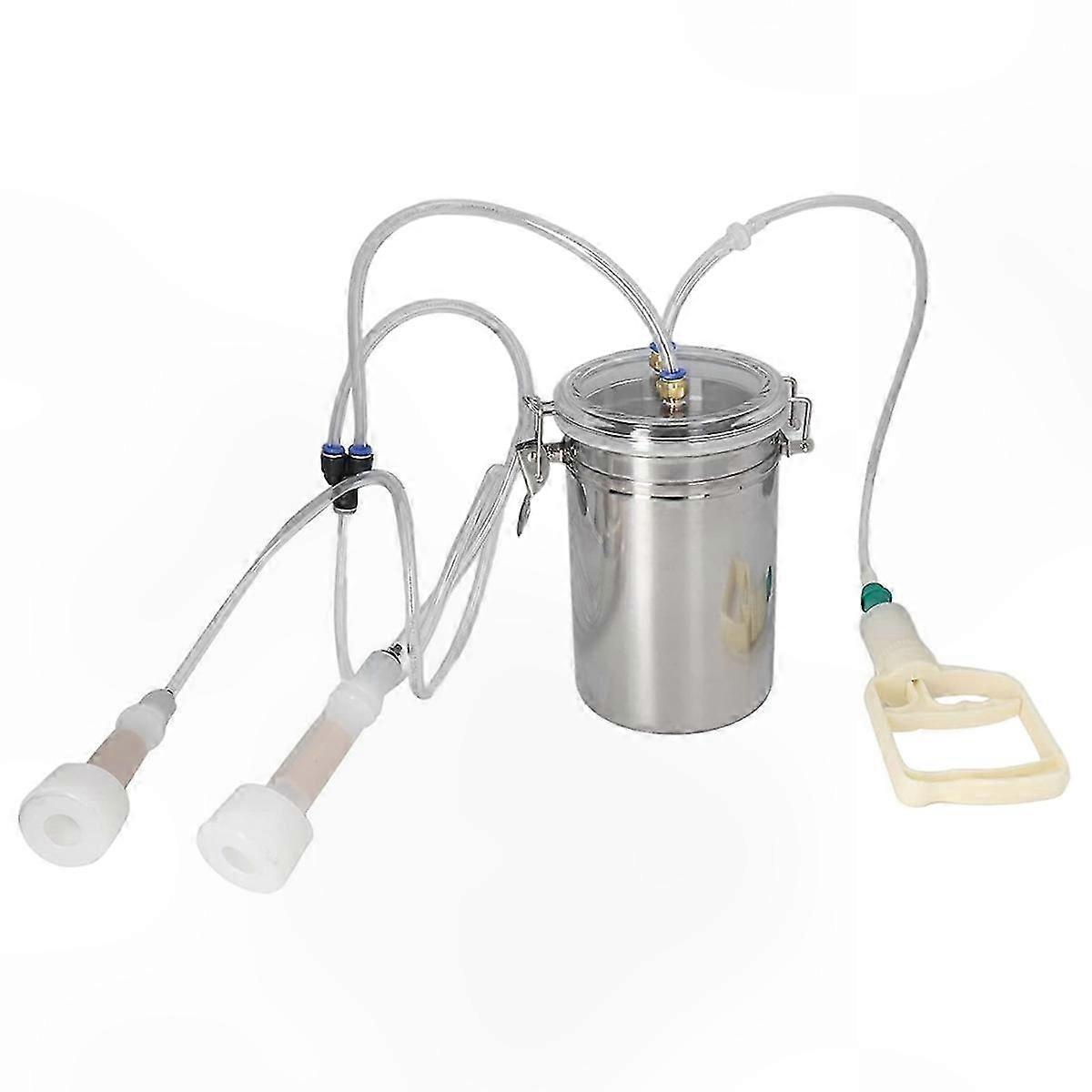 Efficient 2000ml Manual Milking Kit for Cows - Portable Vacuum Pump Solution for Dairy Operations