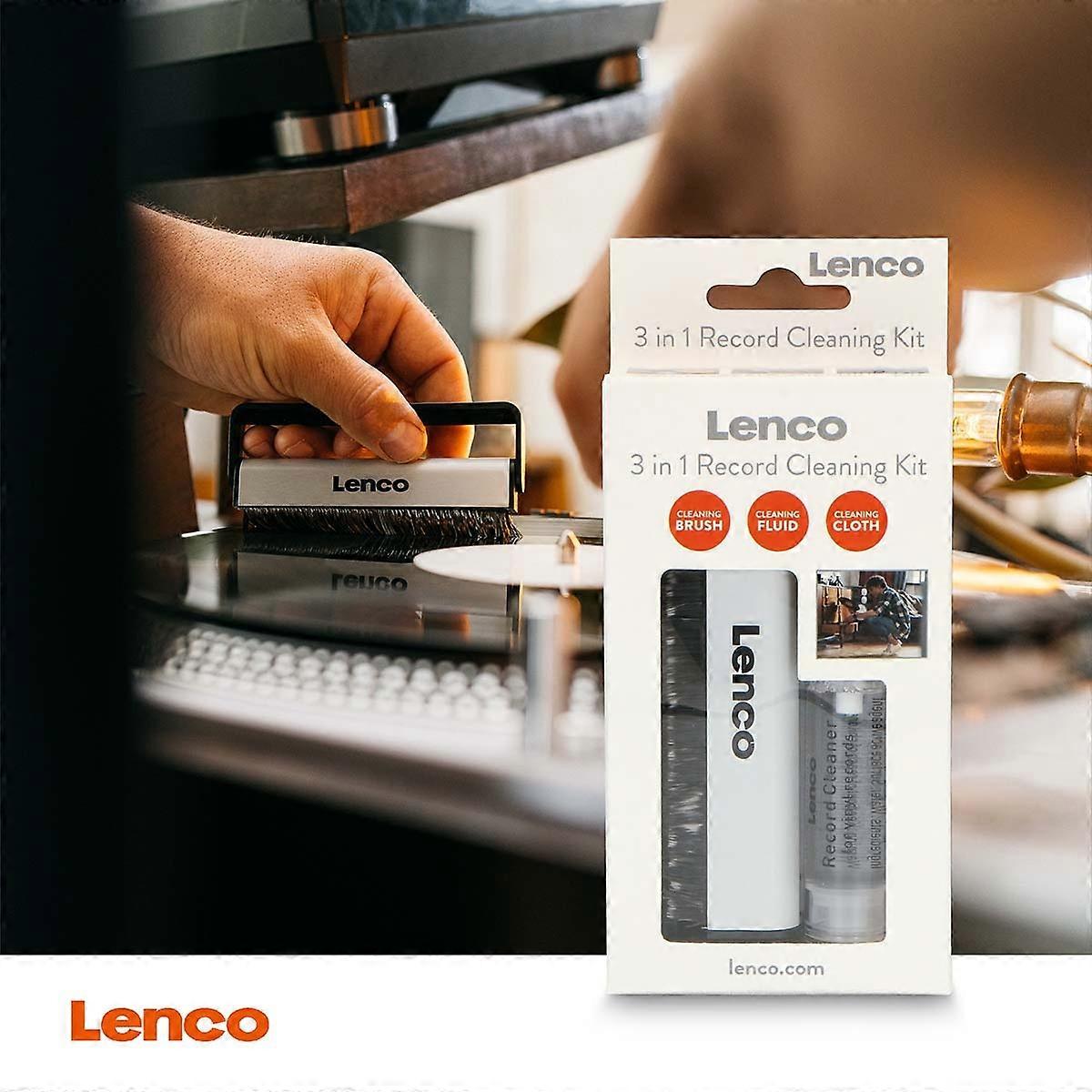 Kit de limpieza de discos de vinilo: cepillo, líquido, paño