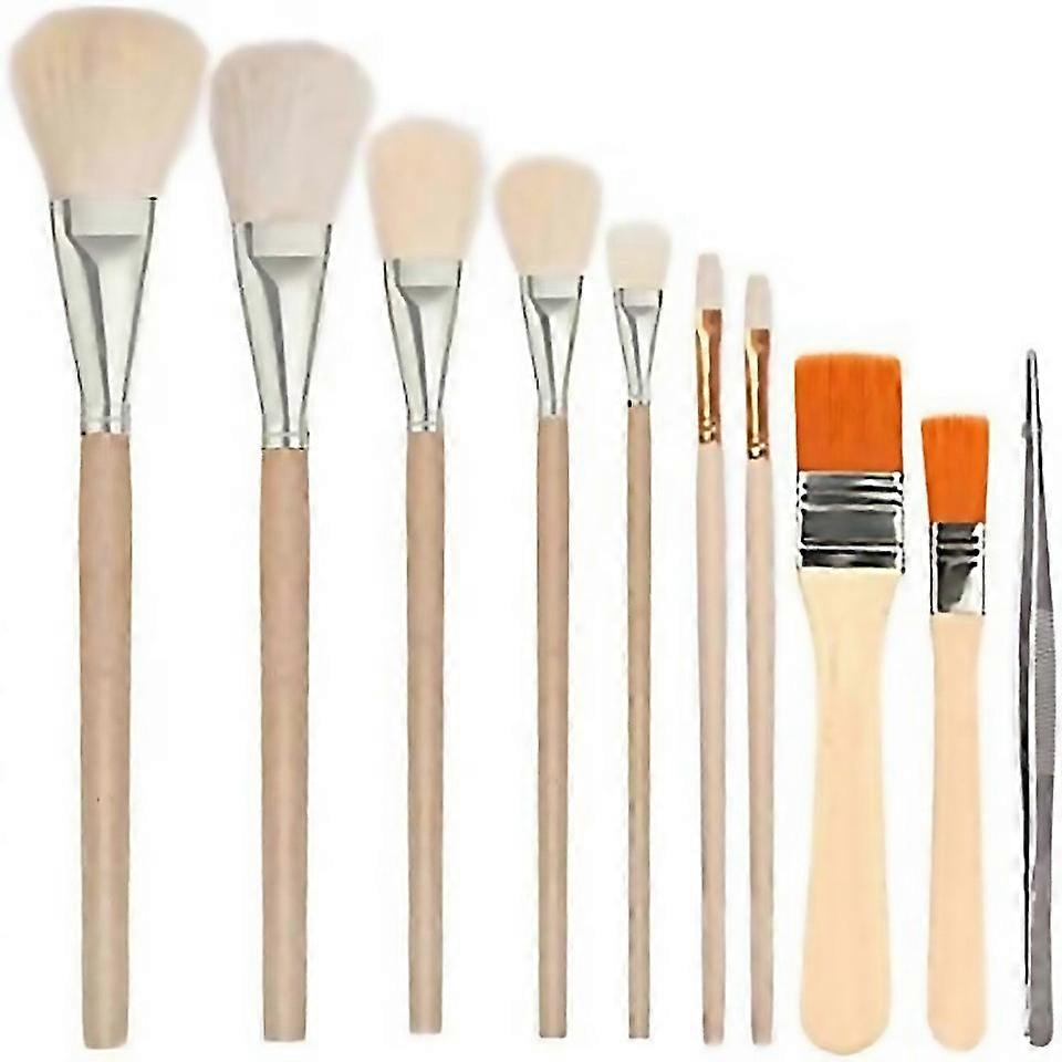For 7pcs Plated Brush Set Assorted Sizes Gold
