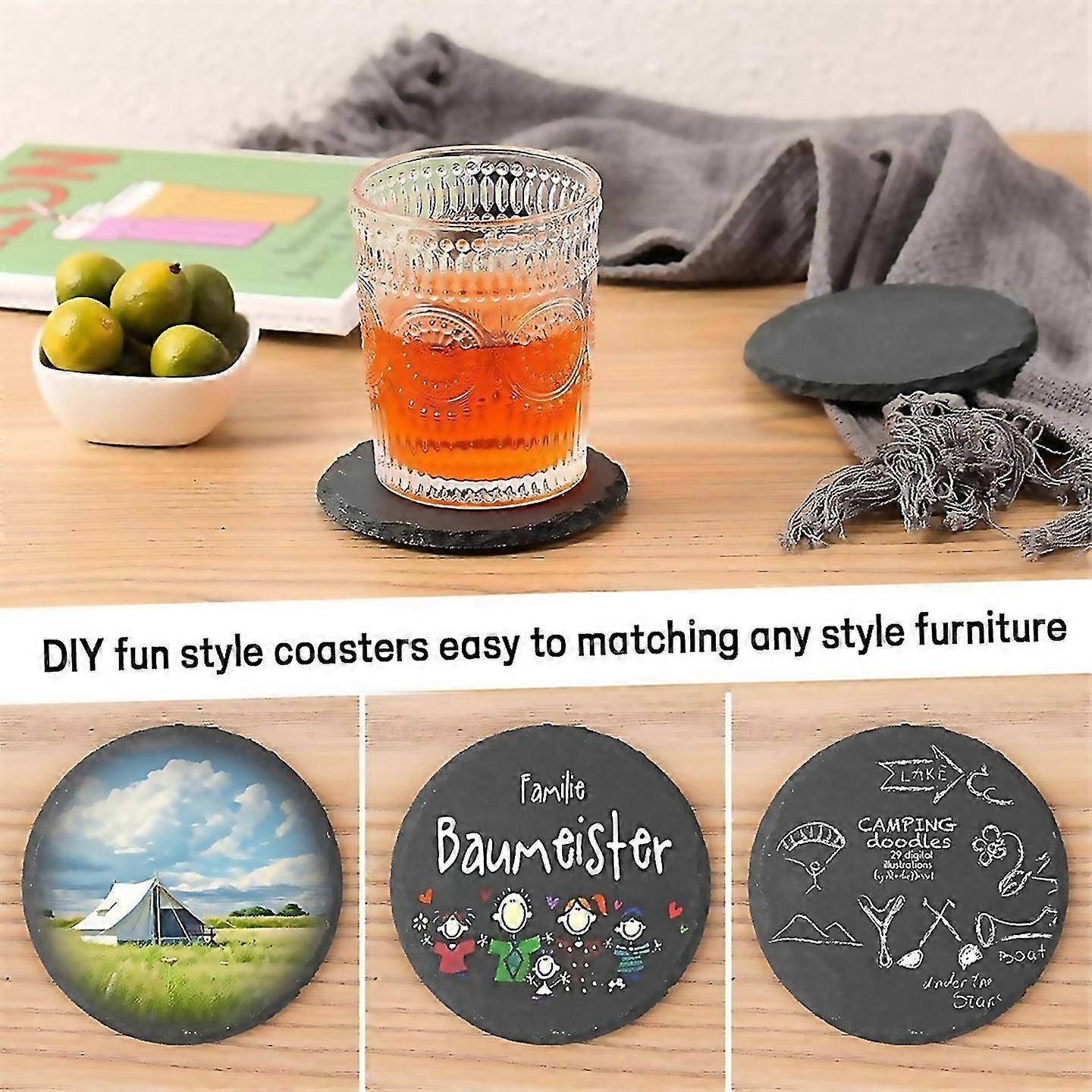 For Stone Coaster 10cm Round Glass Coaster With Practical Stand