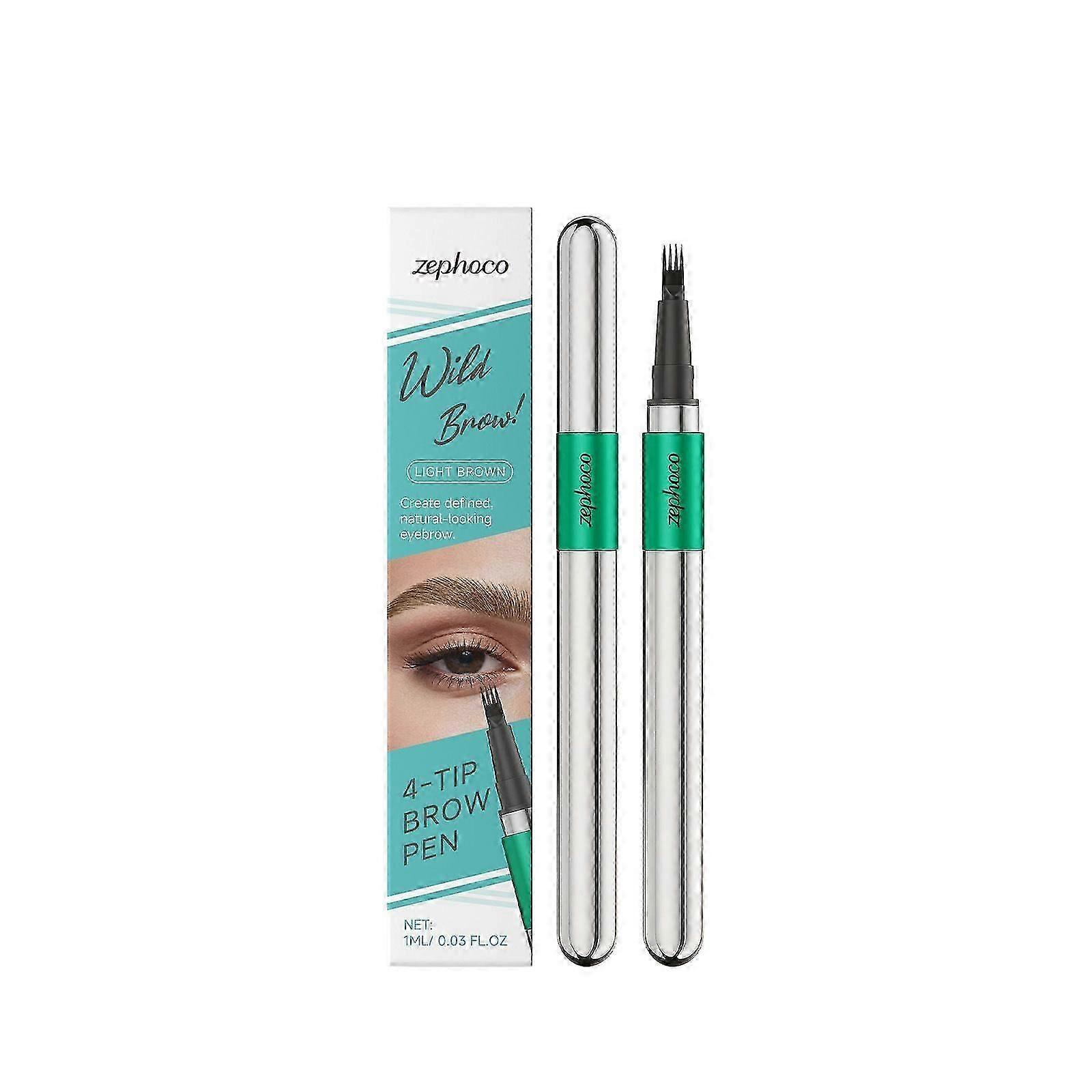 Microblading Eyebrow Pen, 4 Tip Precise Microblade Eyebrow Pencil That Looks Like Hair, Waterproof Natural Eye Brow Pencils for Women, Last All Day