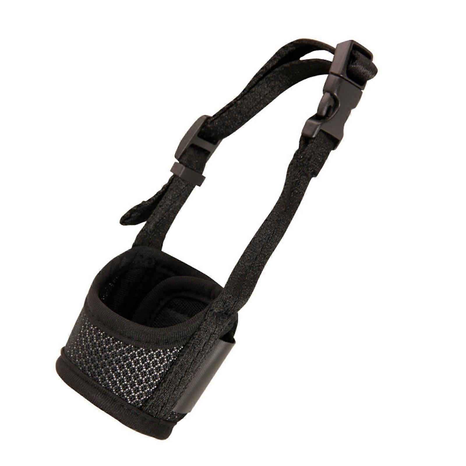 XUYEEYUAN Mesh Dog Muzzle, Breathable Anti-Biting Barking Chewing Muzzle for Small Medium Large Dogs with Adjustable Strap (Black)