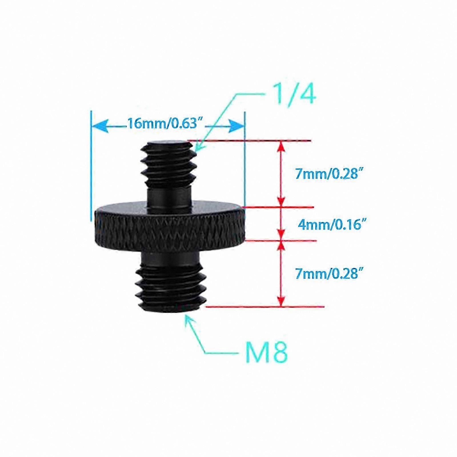 2-Pack 1/4"-20 to M4 M5 M6 M8 M10 Male Threaded Adapter Screws for Tripod Mount Conversion