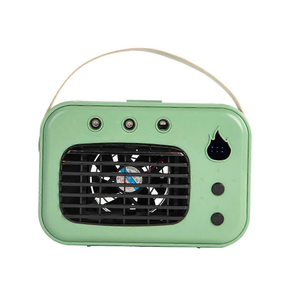 USB Portable Air Cooler with LED Night Light,Electric Desktop Water Mist Fan, Rechargeable Air Conditioner for Home Use