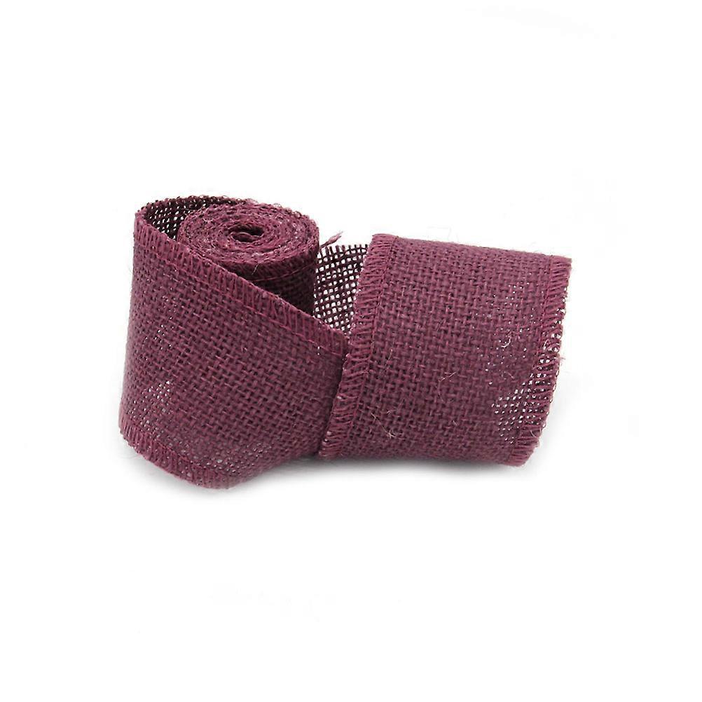 Jute Burlap Ribbon Purple for Christmas Decoration 2m Burlap Ribbon Roll