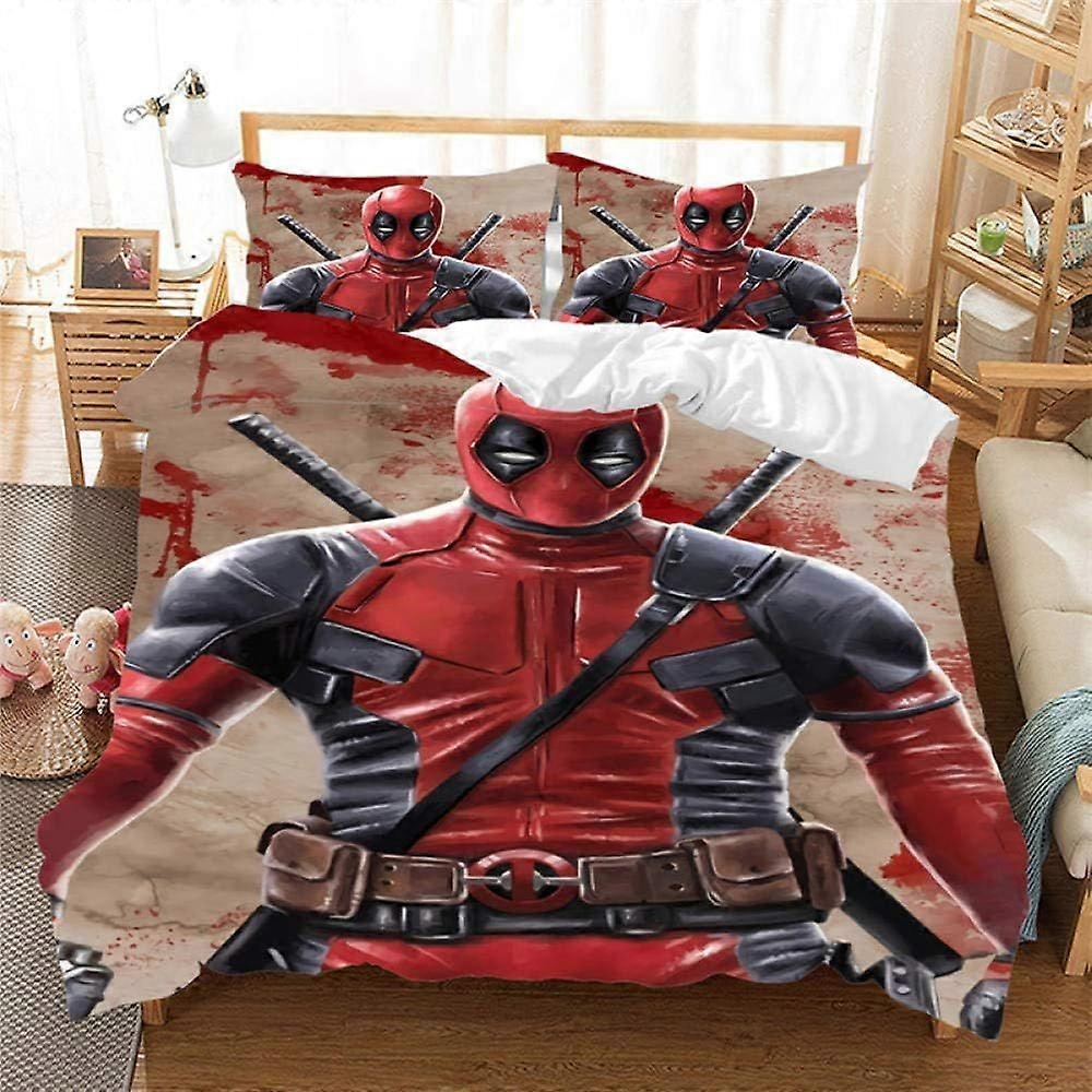 s356 Duvet Cover Double Movie Characters 3D Printed Quilt Cover With Zipper Closure Soft Microfiber Bedding Set +2 Pillowcases-Soft Hypoallergenic, E