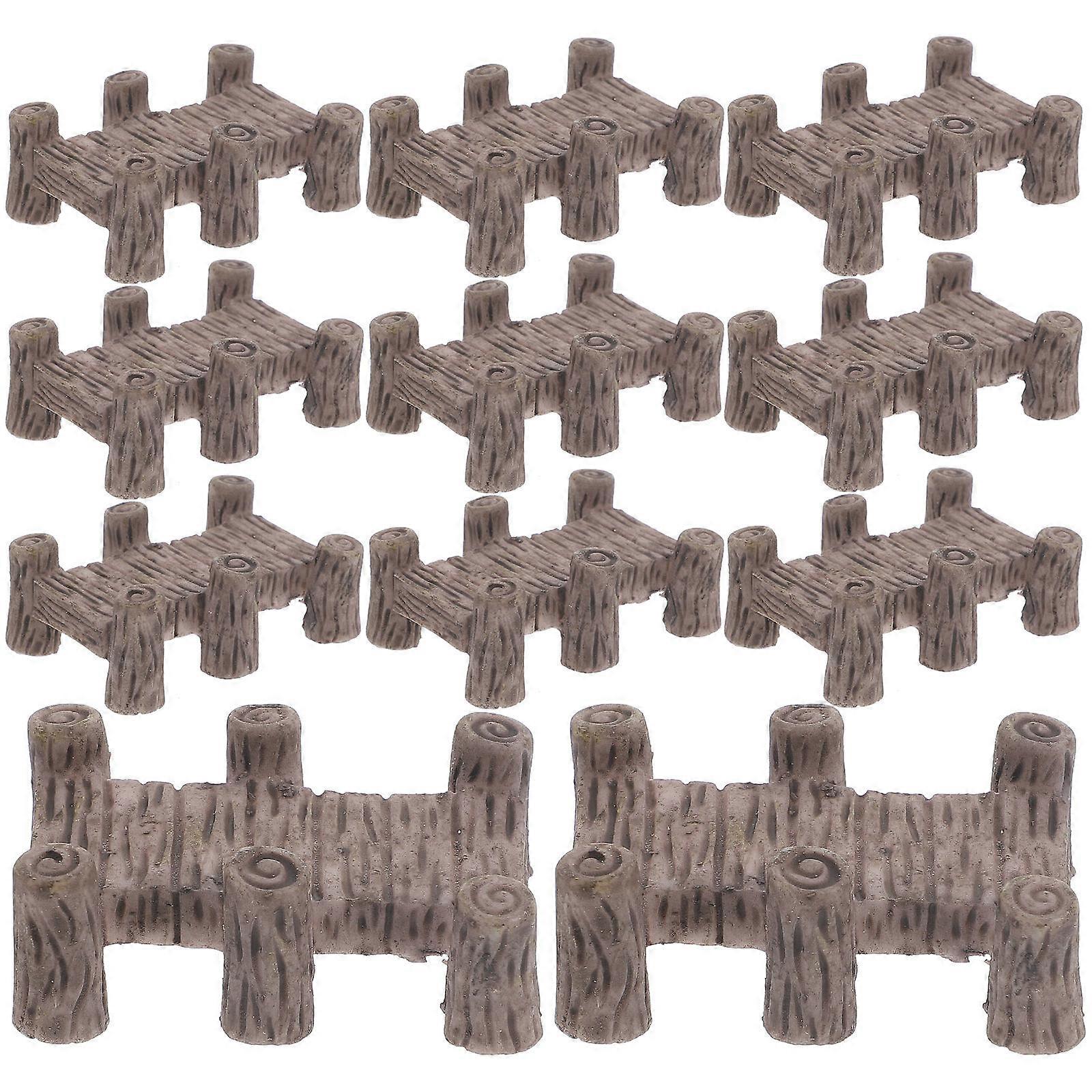 Miniature Resin Bridge Model for Decoration Featuring 24Pcs Brown Units