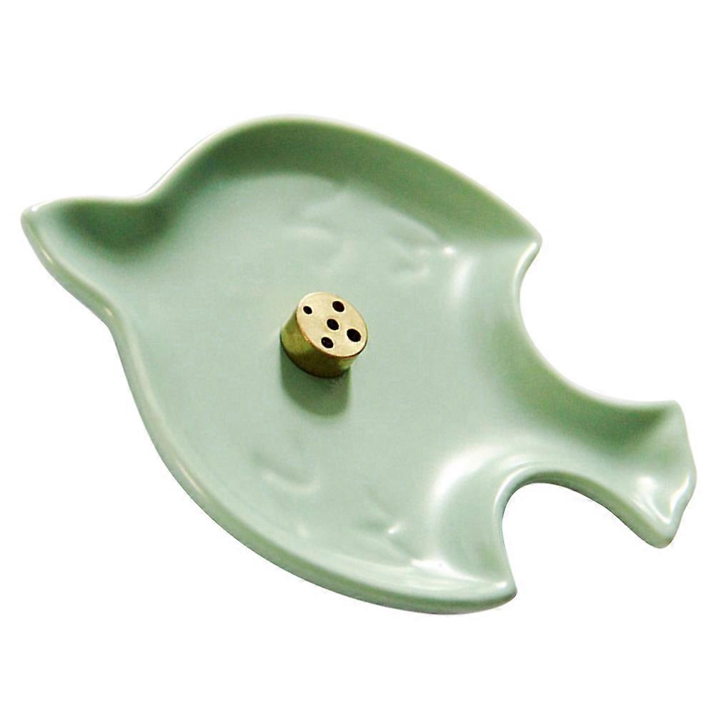 3Pcs Olive Green Ceramic Incense Holder for Decorative Use