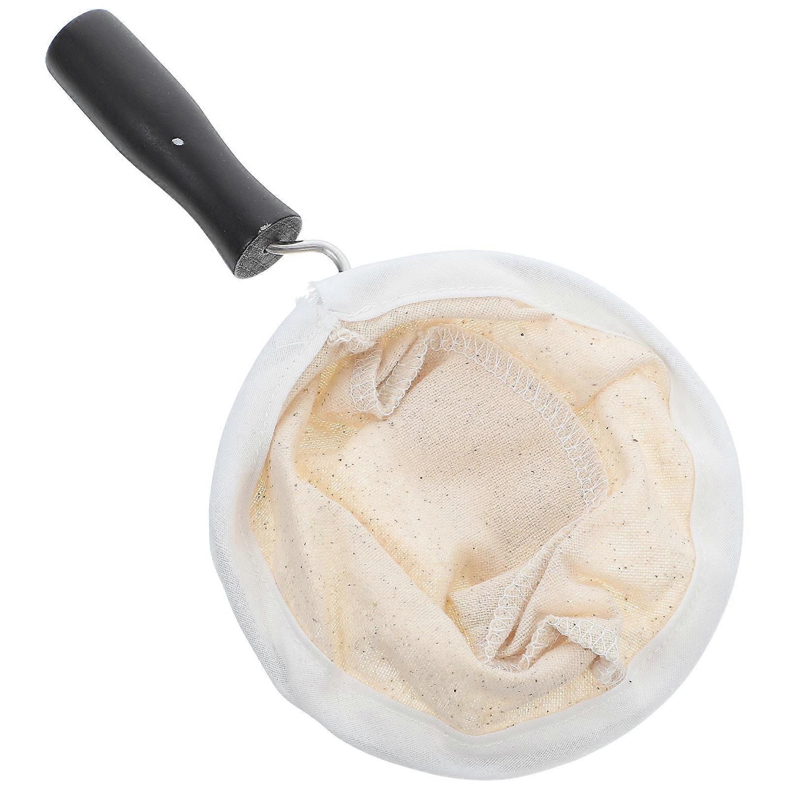Wood Handle Coffee Filter Funnel for Use 2Pcs Reusable Bags