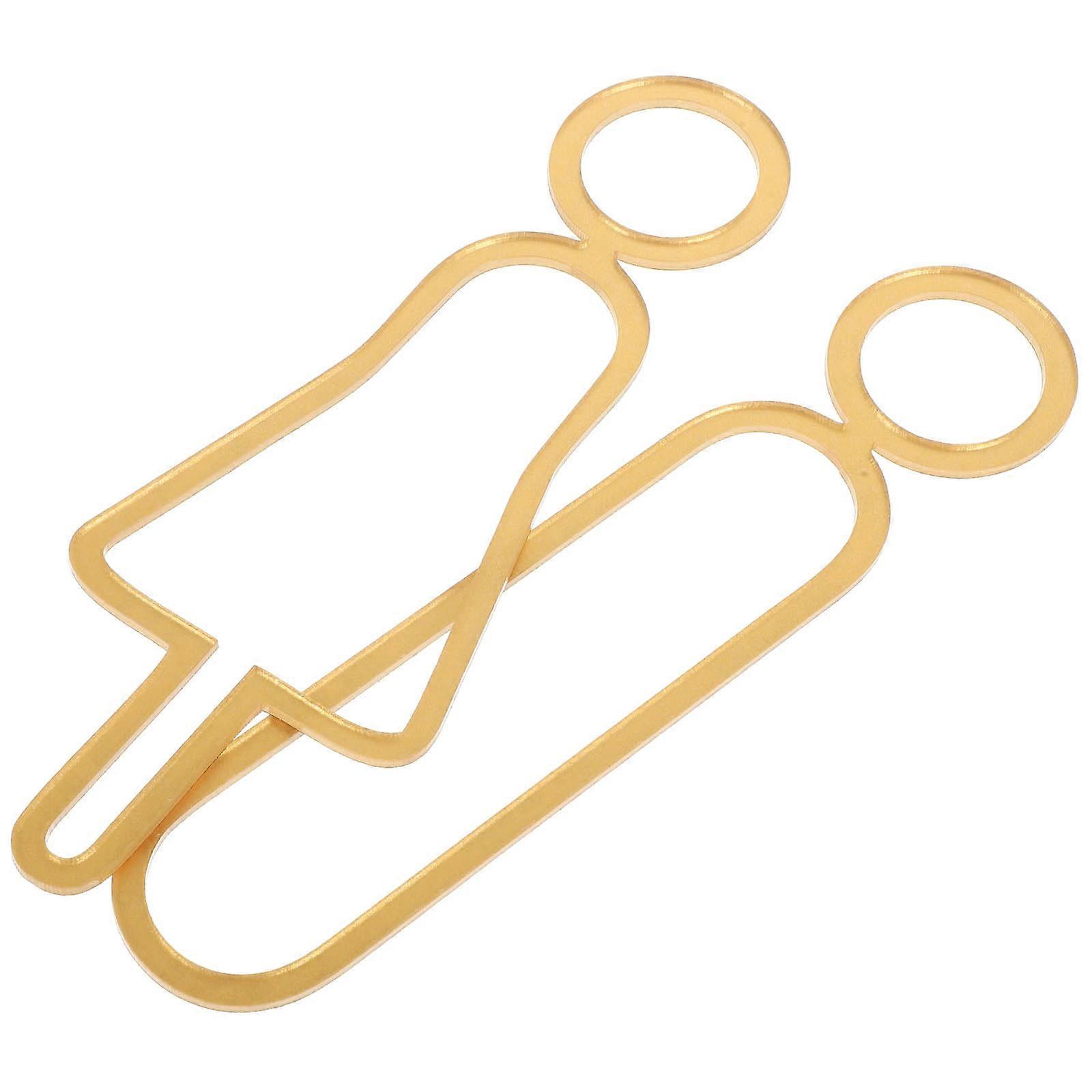 Restroom Signs 6 Pcs Sturdy Acrylic Symbols For Public Restroom And Commercial Use Golden Indoor Signage Directional Guidance
