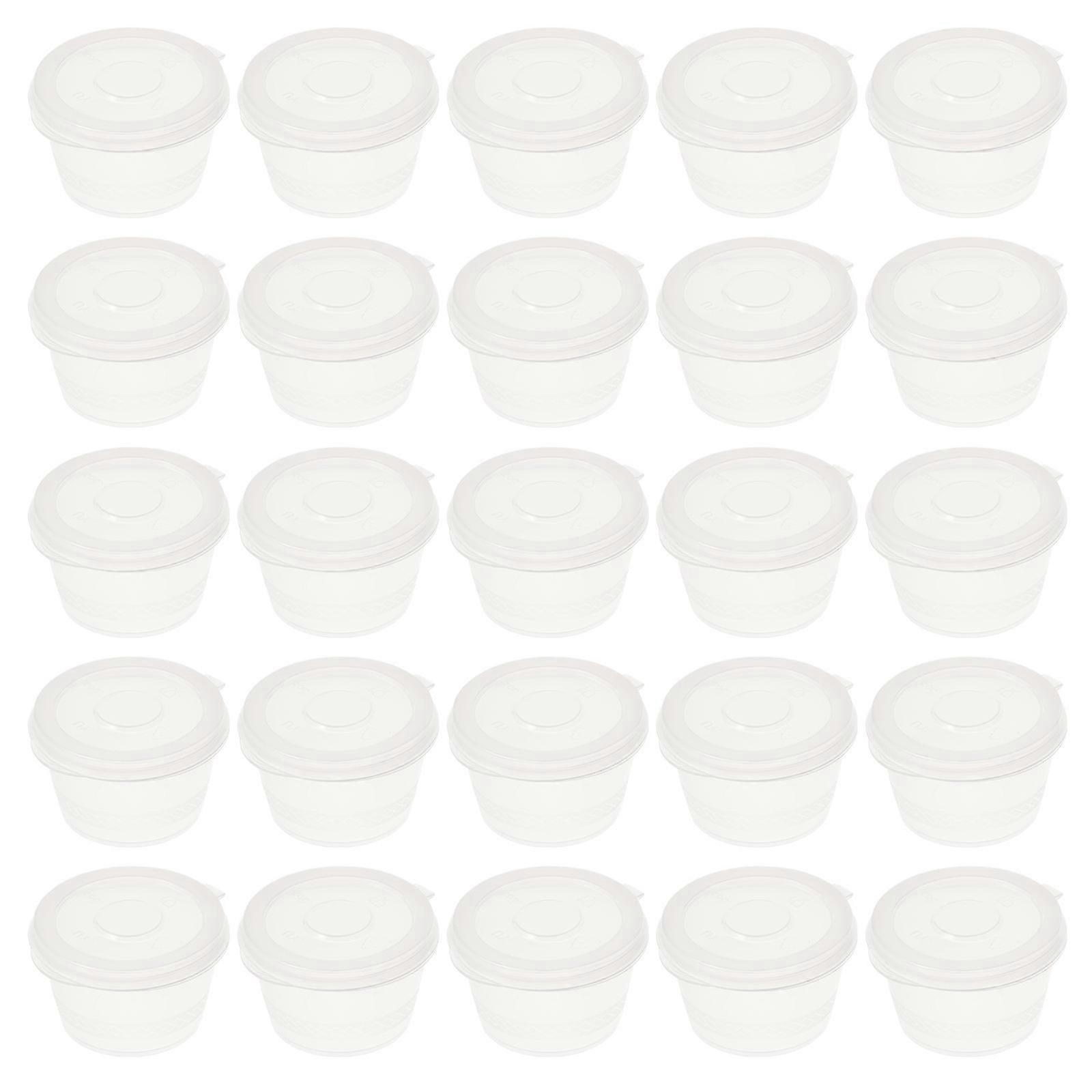 Packing Boxes With Lids 100Pcs Simple Salad Sauce Boxes Suitable For Weddings 5X5X3.2CM Freeze Storage Holder