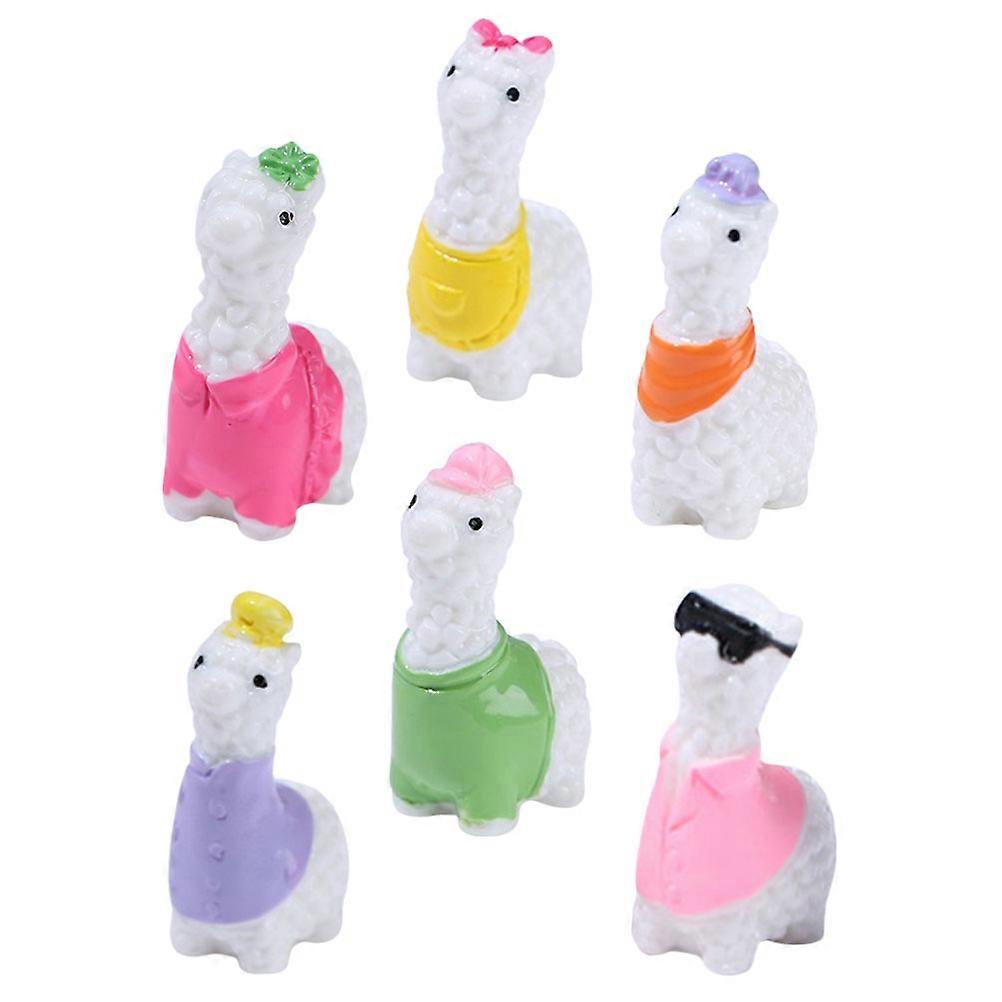 Assorted Color Mini Alpaca Statues 18Pcs Resin Figurine Garden Car Decoration 3.70X2.10X1.50CM