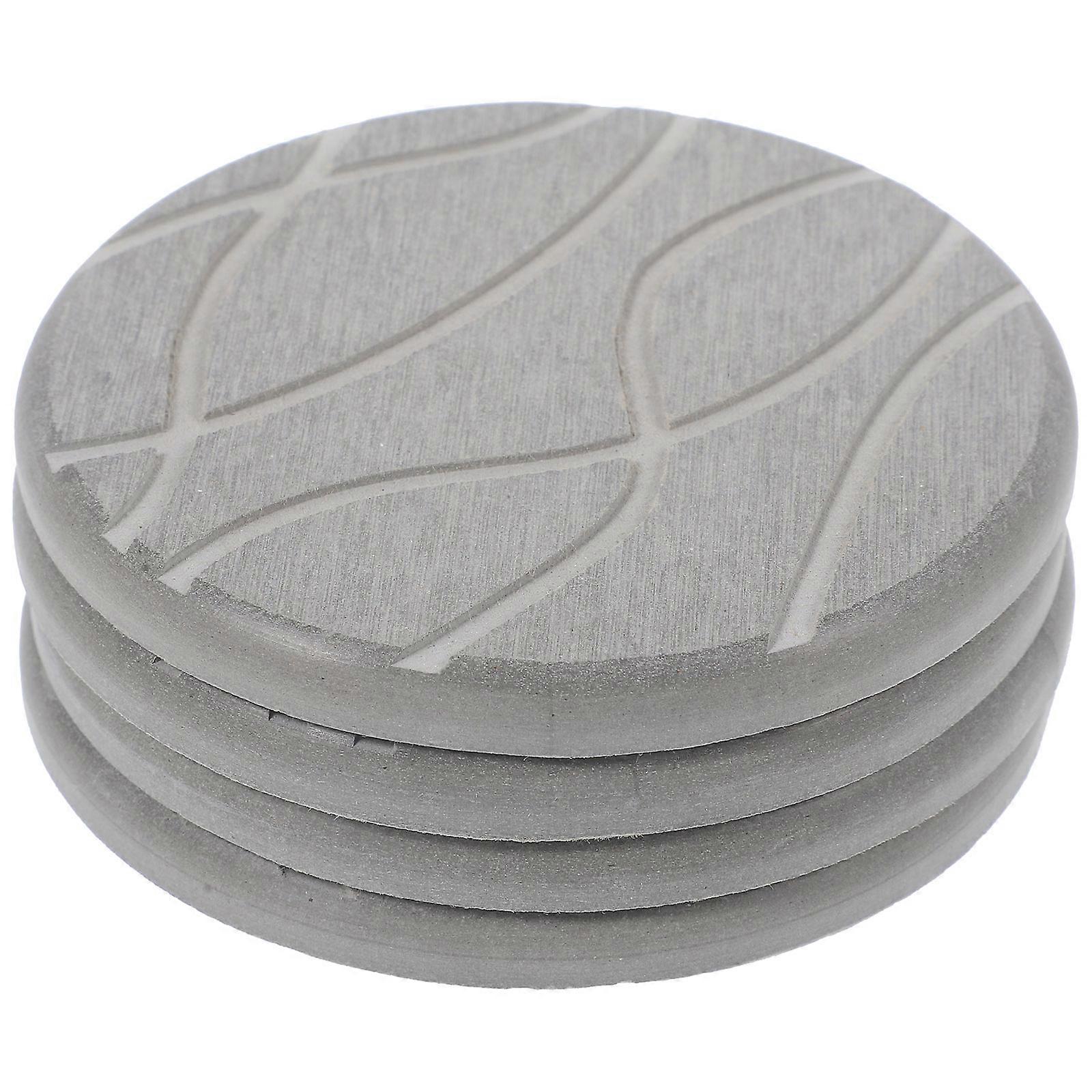 Non-Skid Soap Dish 12 Pcs Absorbent Mat Light Grey Ideal For Cups And Mugs Providing Heat Insulation And Moisture Control