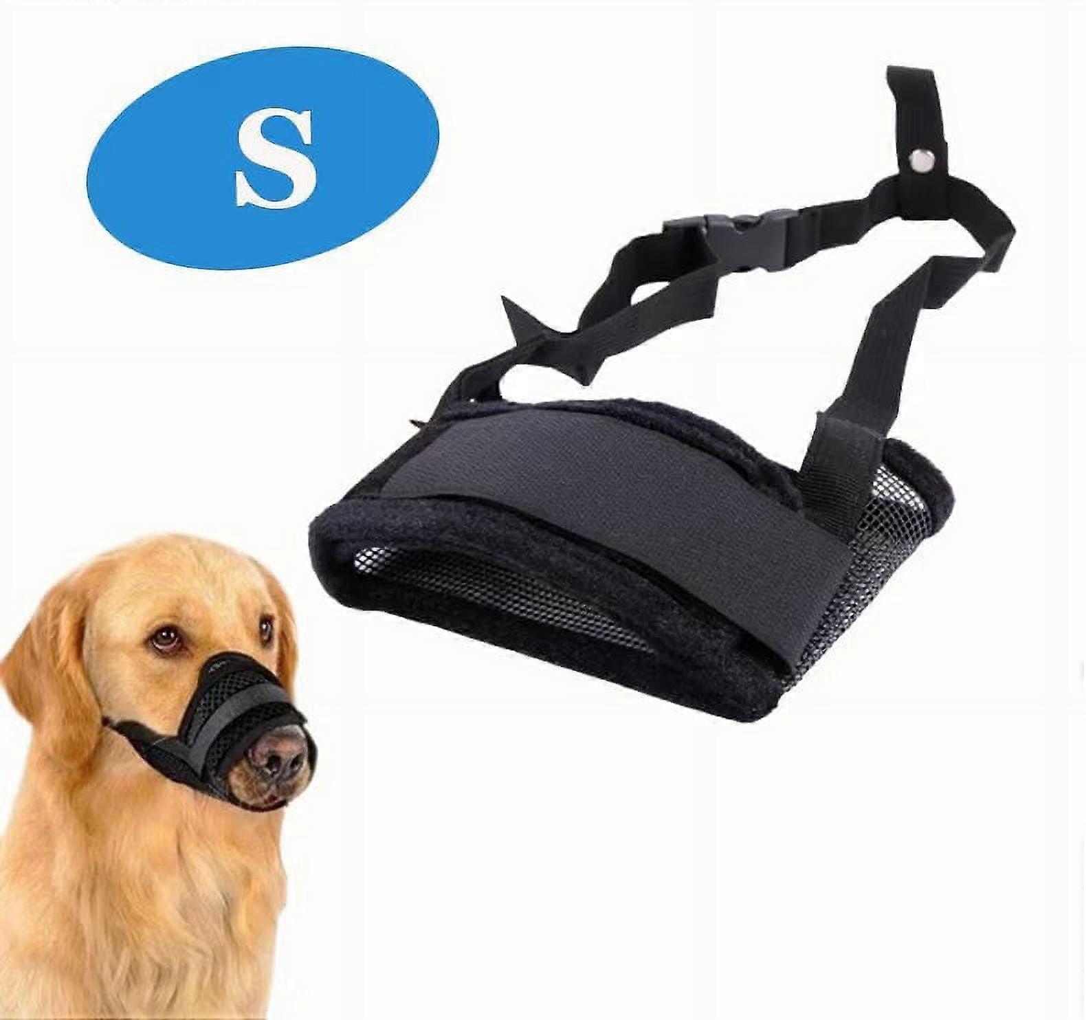 Dog Muzzle Anti Biting Barking and Chewing, with Comfortable Mesh Soft Fabric and Adjustable Strap, Suitable for Small, Medium and Large Dogs