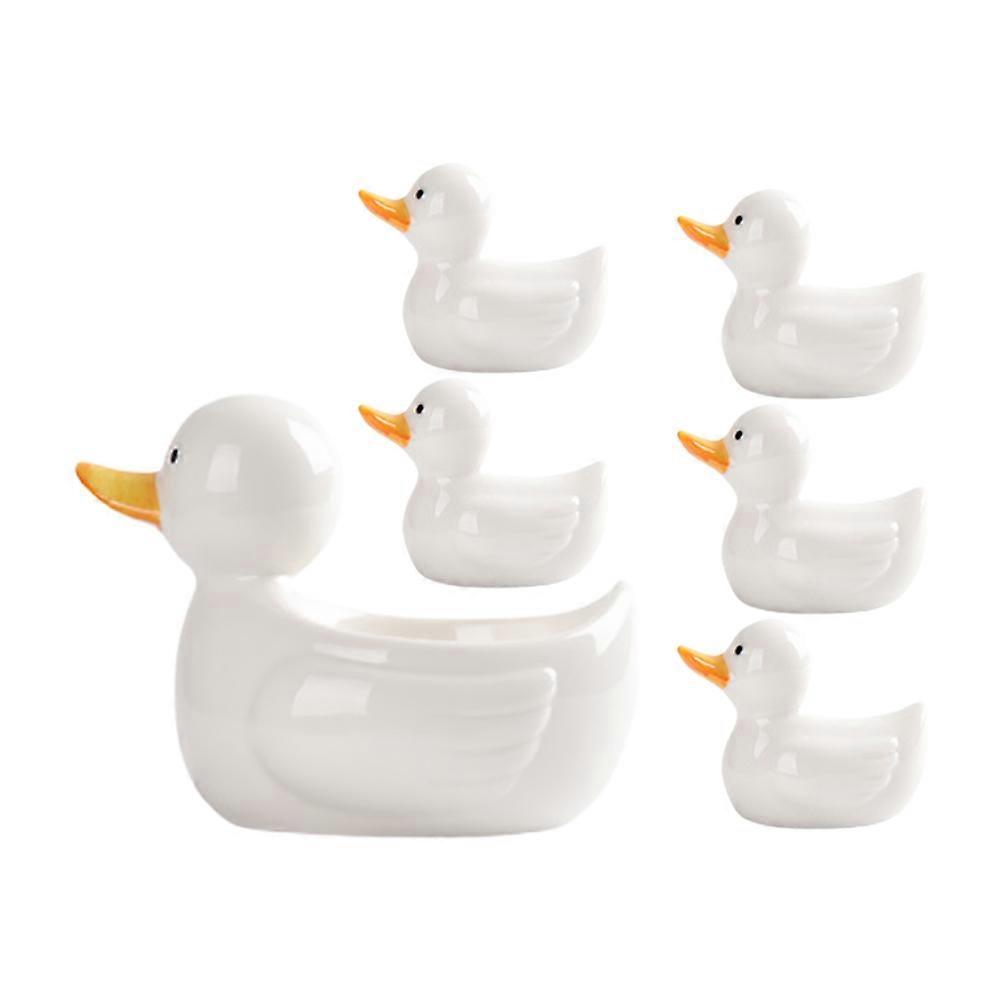 White Ceramic Chopsticks Holder Duck Style for Home 2Sets
