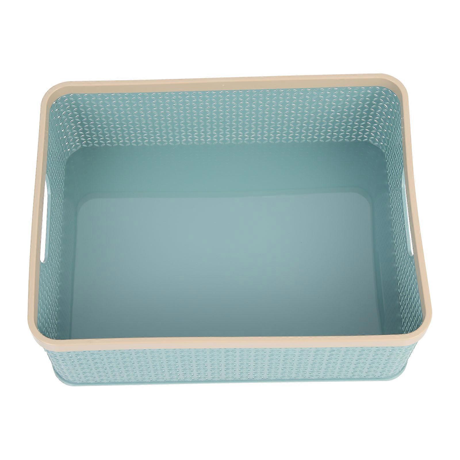 Plastic Desktop Storage Basket 3Pcs Blue Household Storage Bins