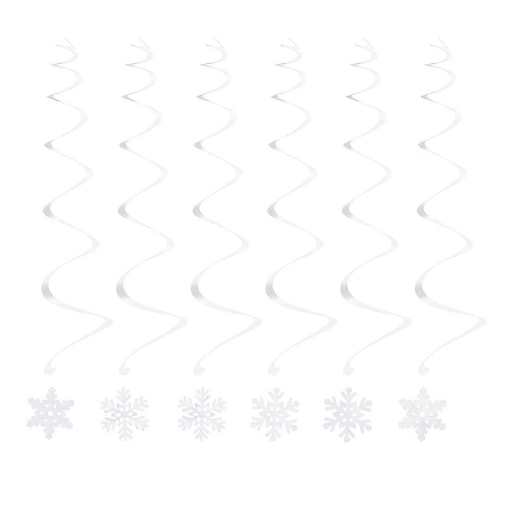Party Dangling Swirl White Snowflake Decorations for 24Pcs Spiral Favors